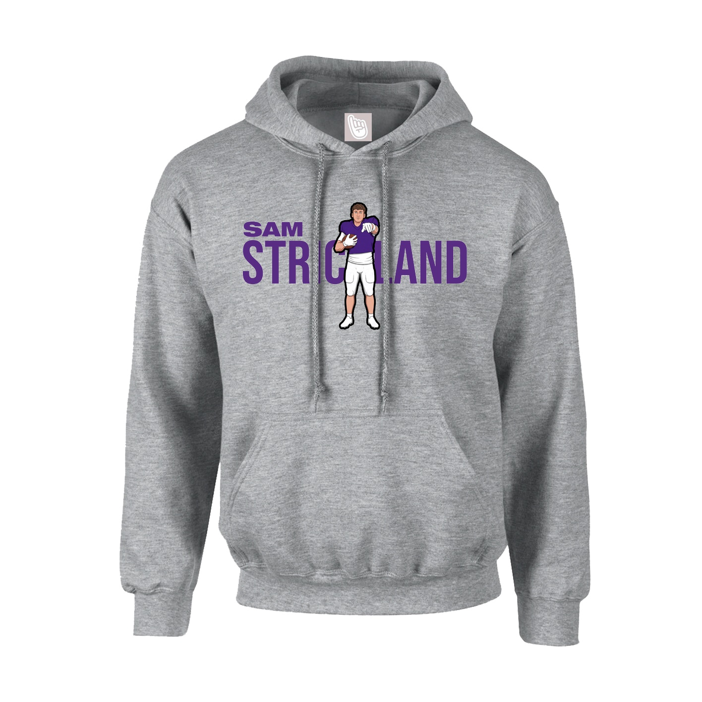 Youth Hoodie — Player Name in Grey
