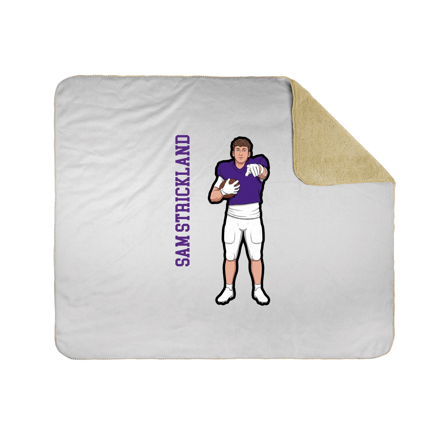 Throw Blanket — Name Vertical in White