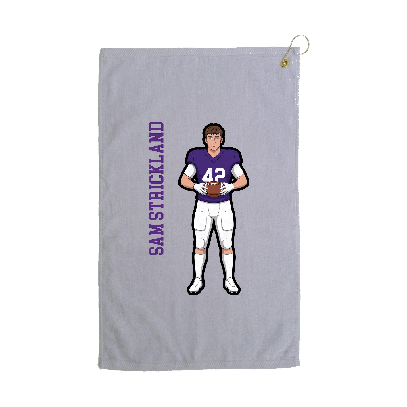 Golf Towel — Name Vertical in Grey