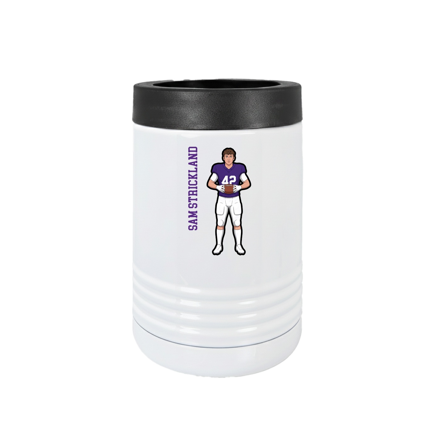 Beverage Holder — Name Vertical in White