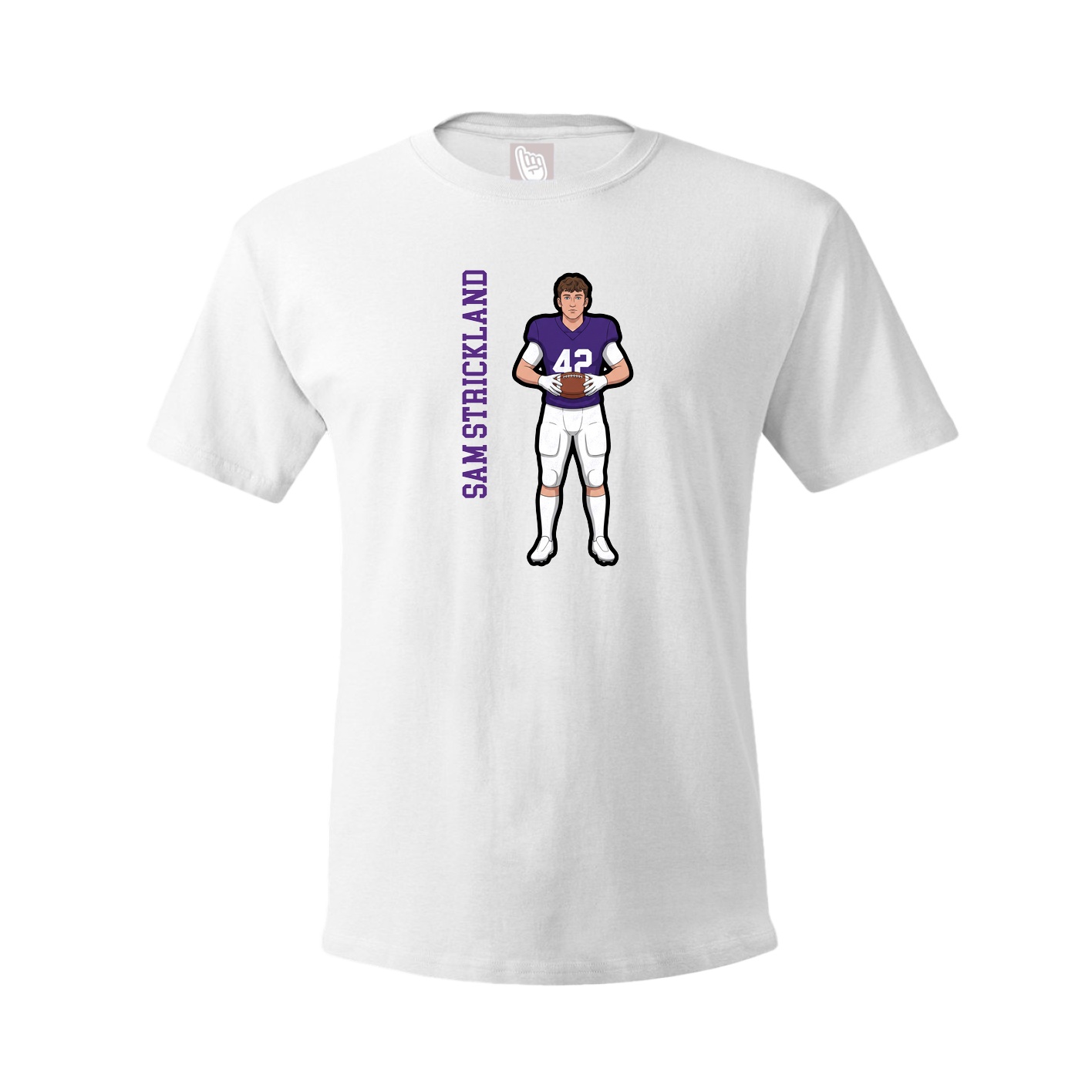 Youth Tee — Name Vertical in White