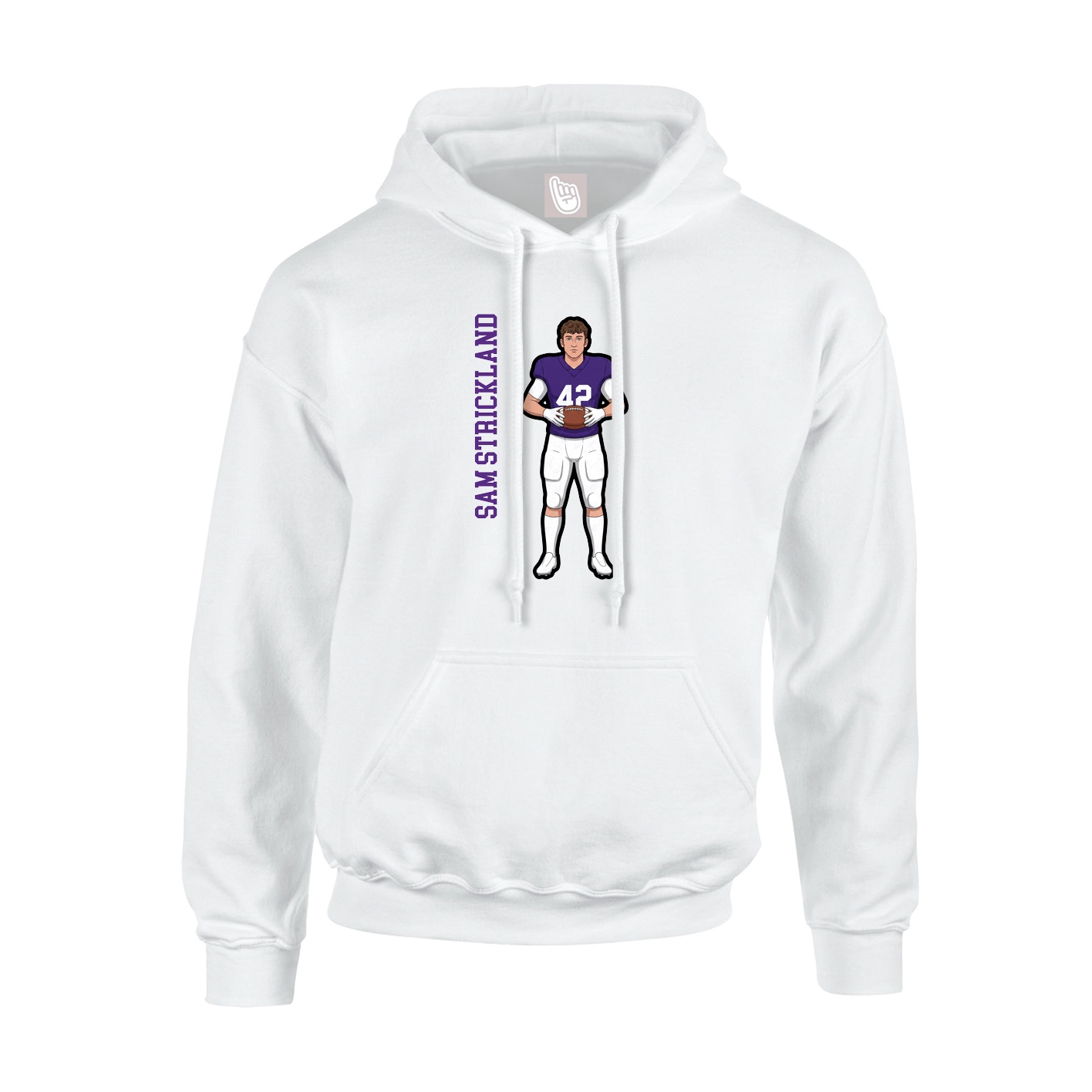 Hoodie — Name Vertical in White