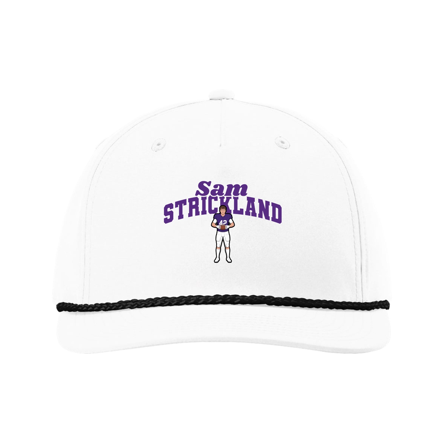 Five-Panel Classic Rope Cap — Signature Arch in White