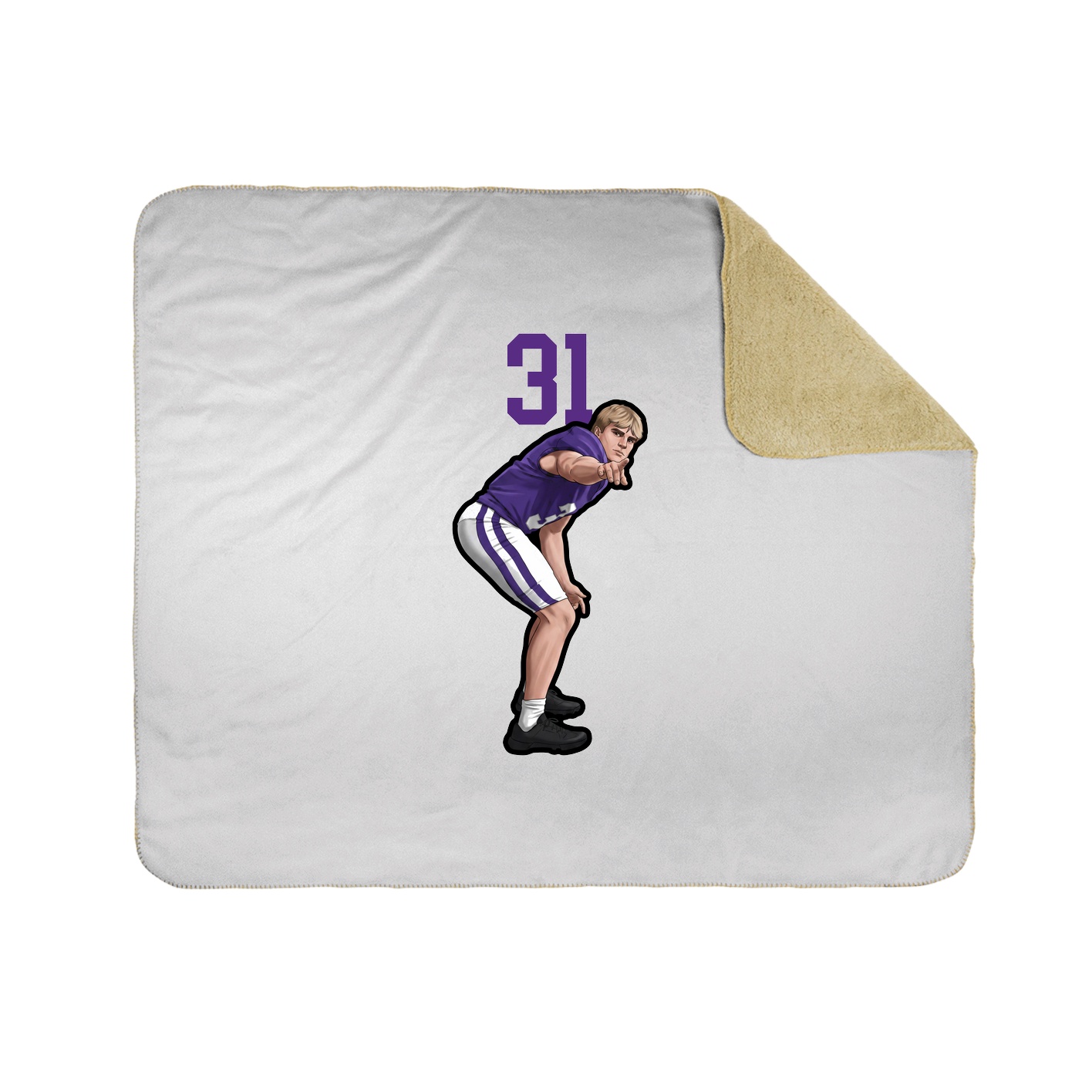 Throw Blanket — Number Top in White
