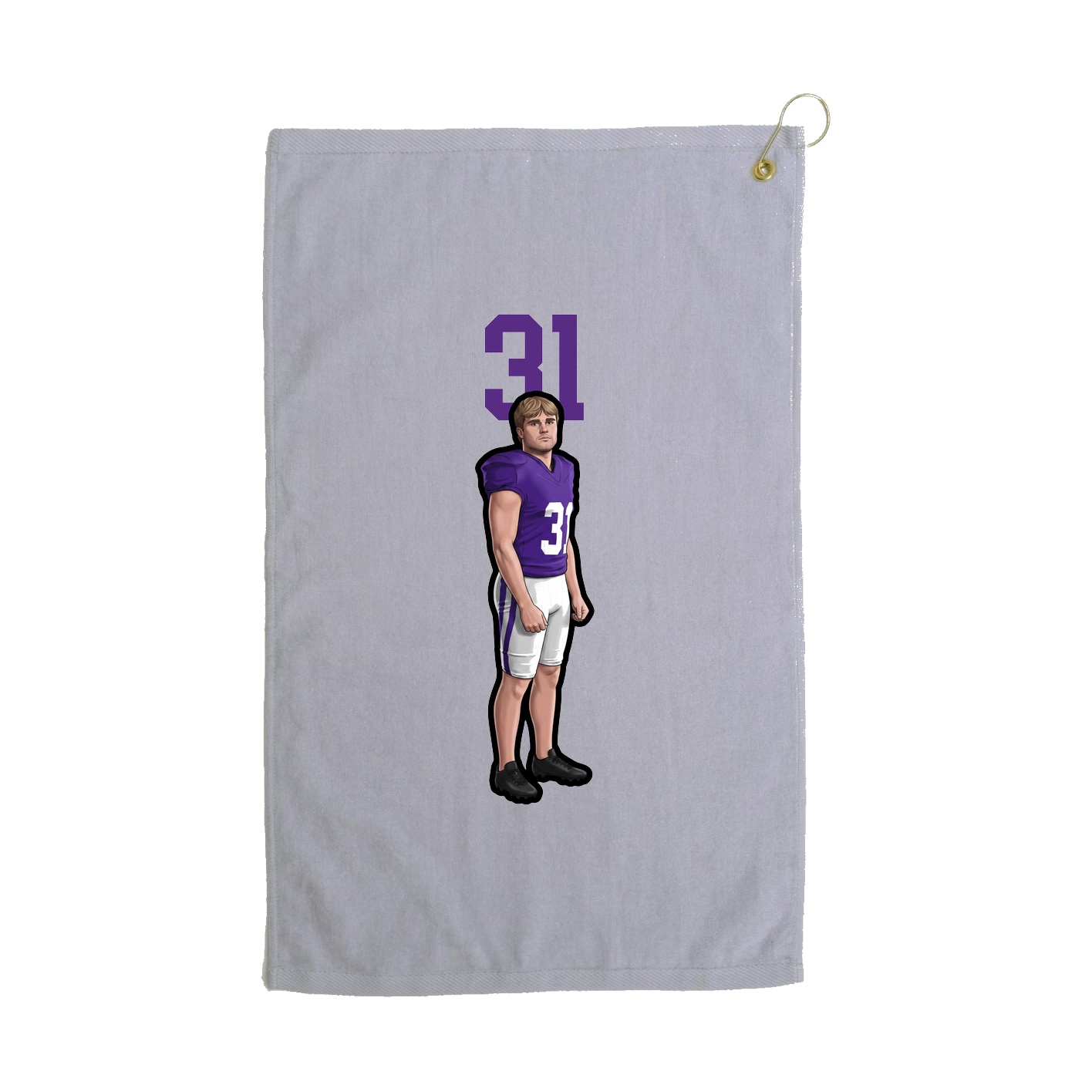 Golf Towel — Number Top in Grey