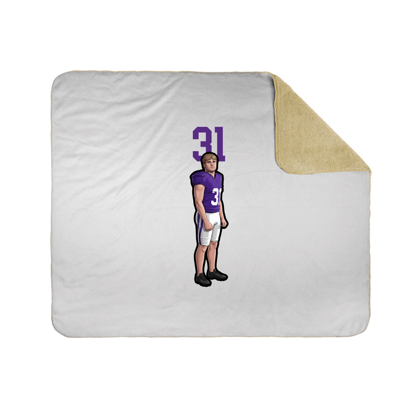 Throw Blanket — Number Top in White