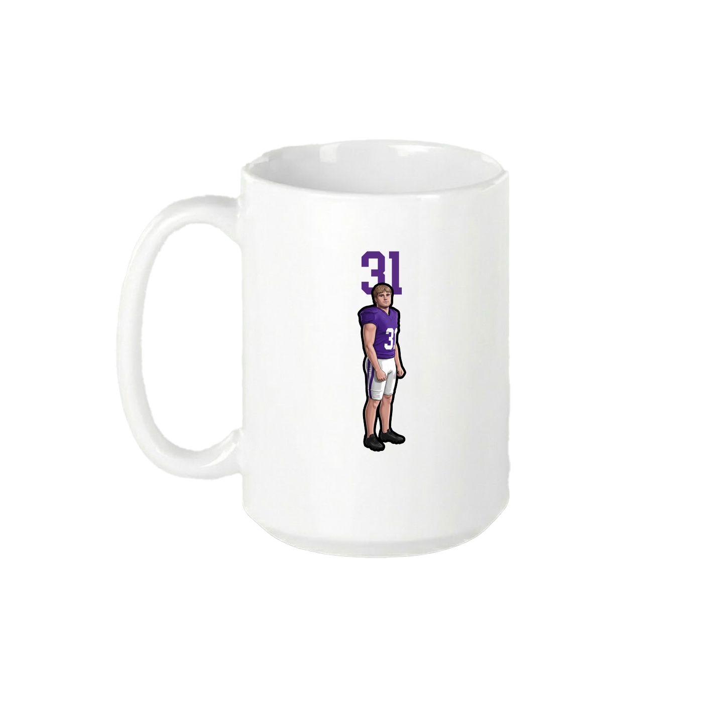 15oz Coffee Mug — Number Top in White
