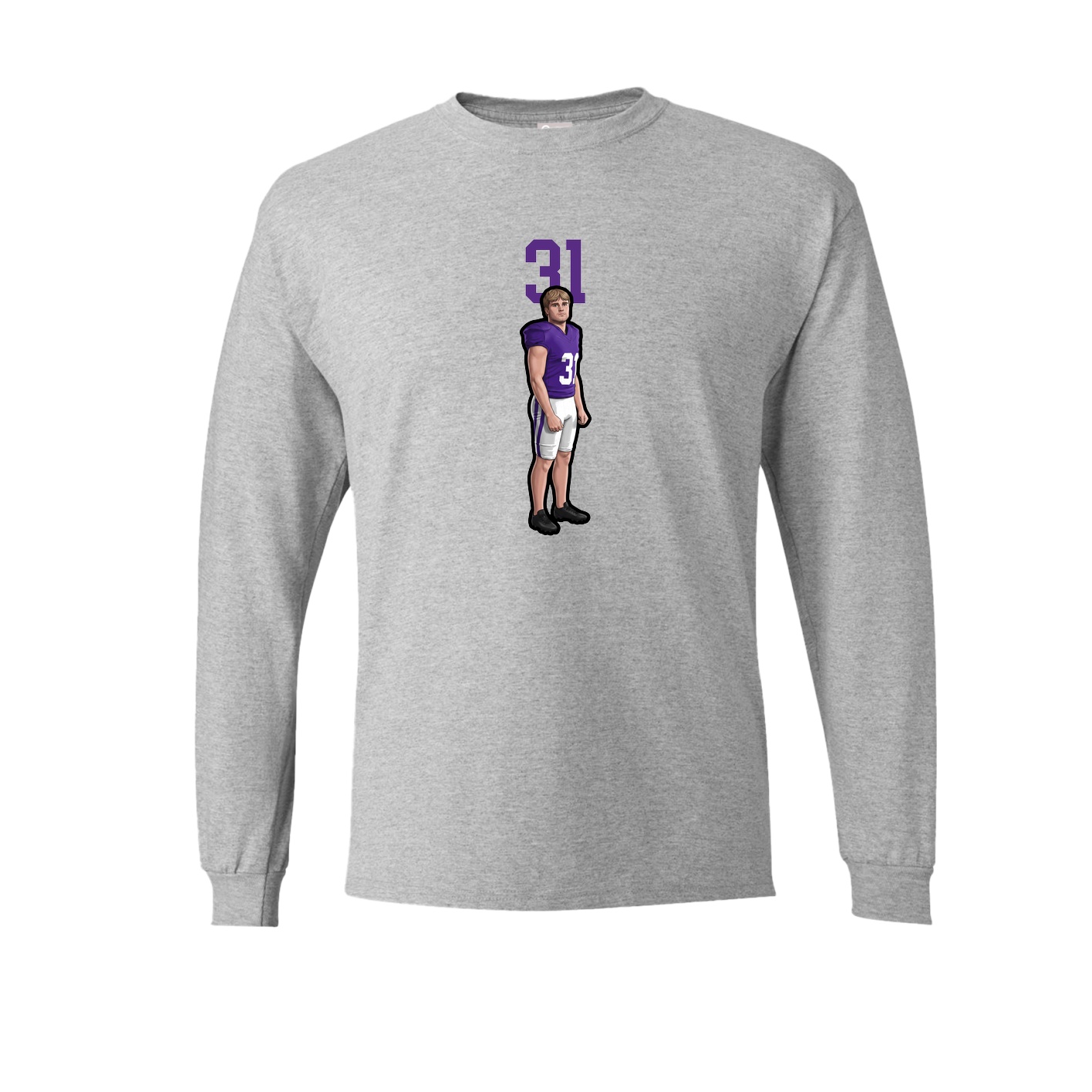Long Sleeve Tee — Number Top in Grey