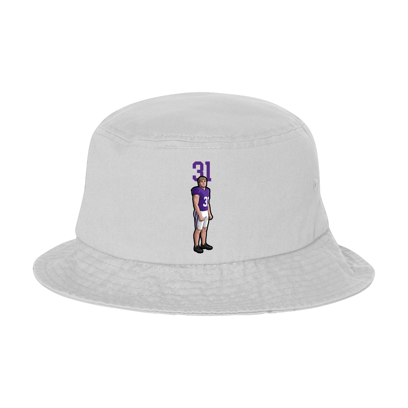 Bucket Cap — Number Top in White