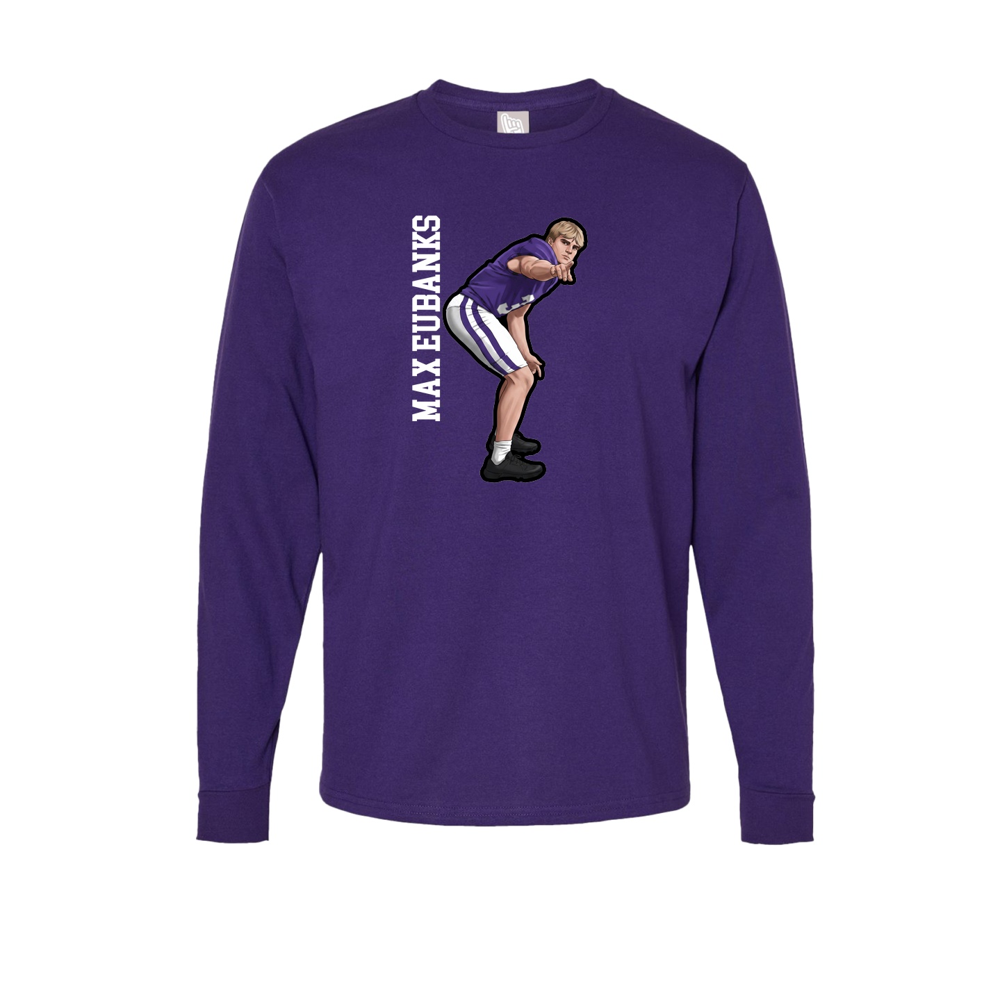 Long Sleeve Tee — Name Vertical in Purple