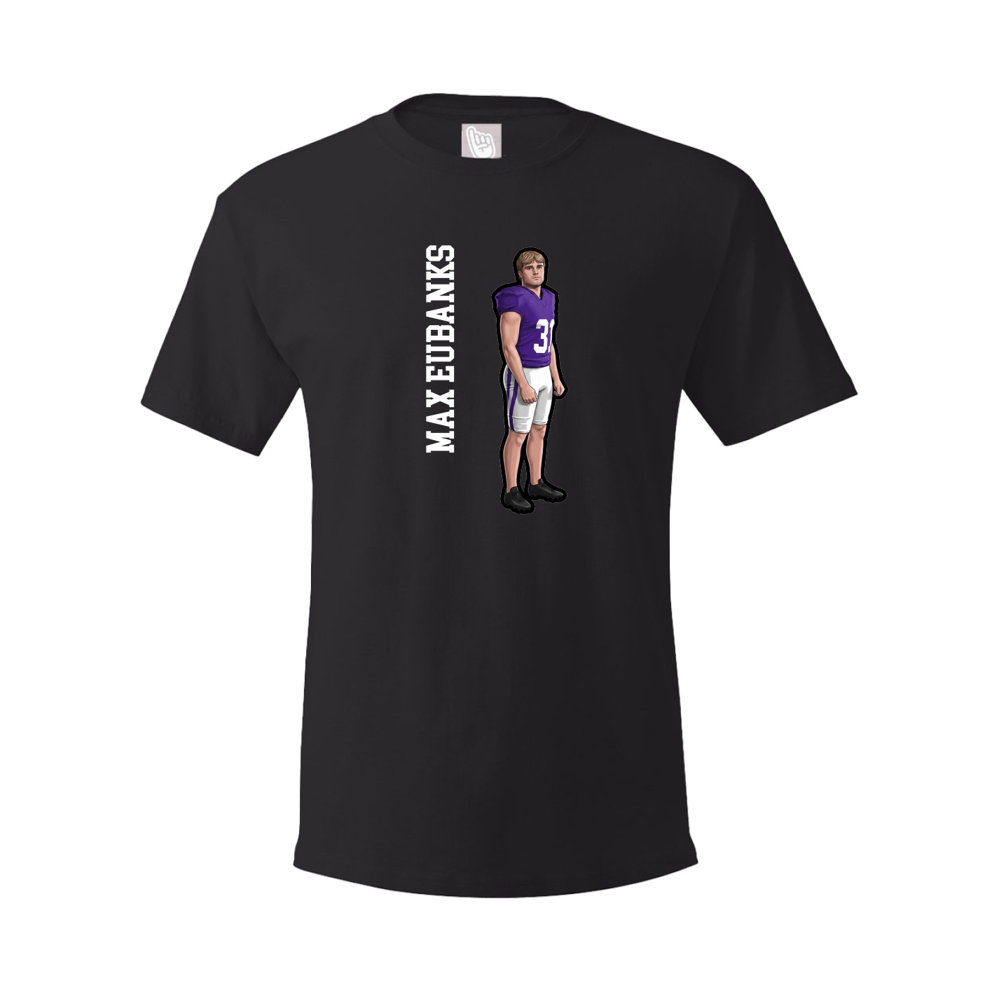 Youth Tee — Name Vertical in Black