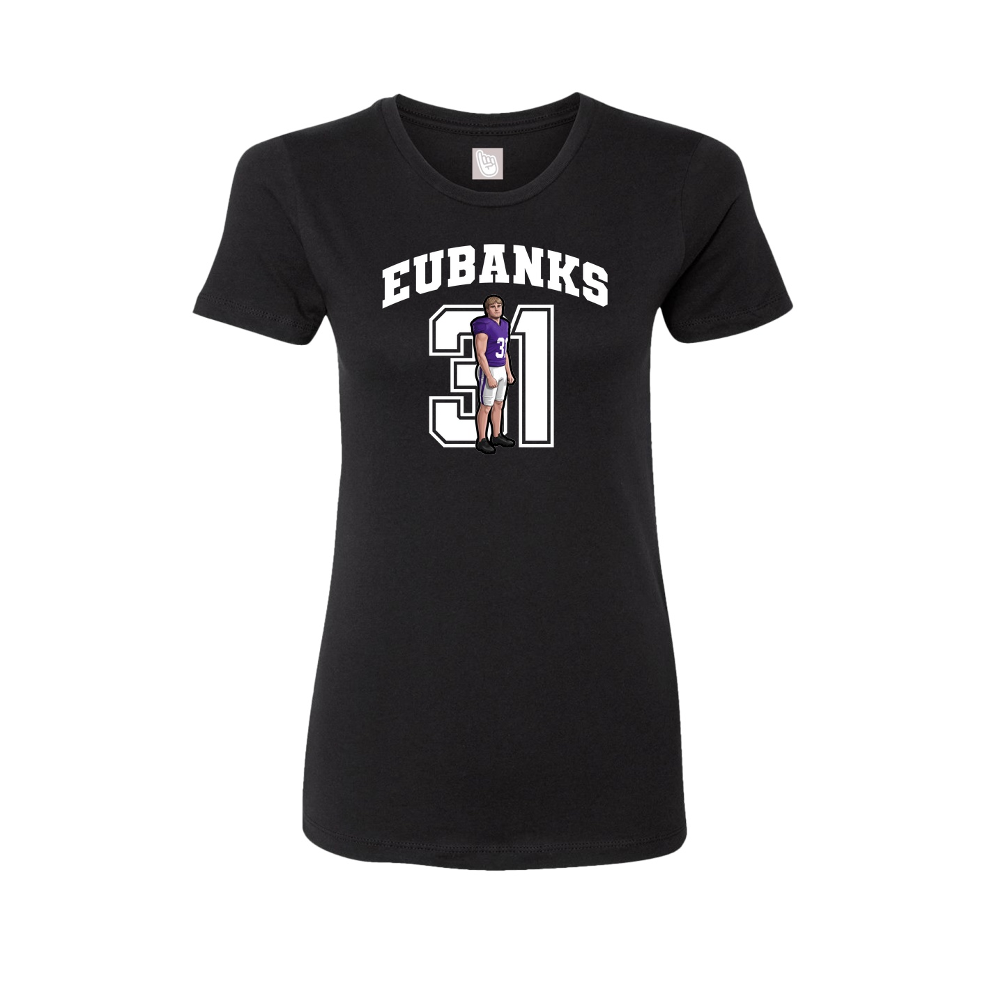 Fitted Women's Tee — Number in Black