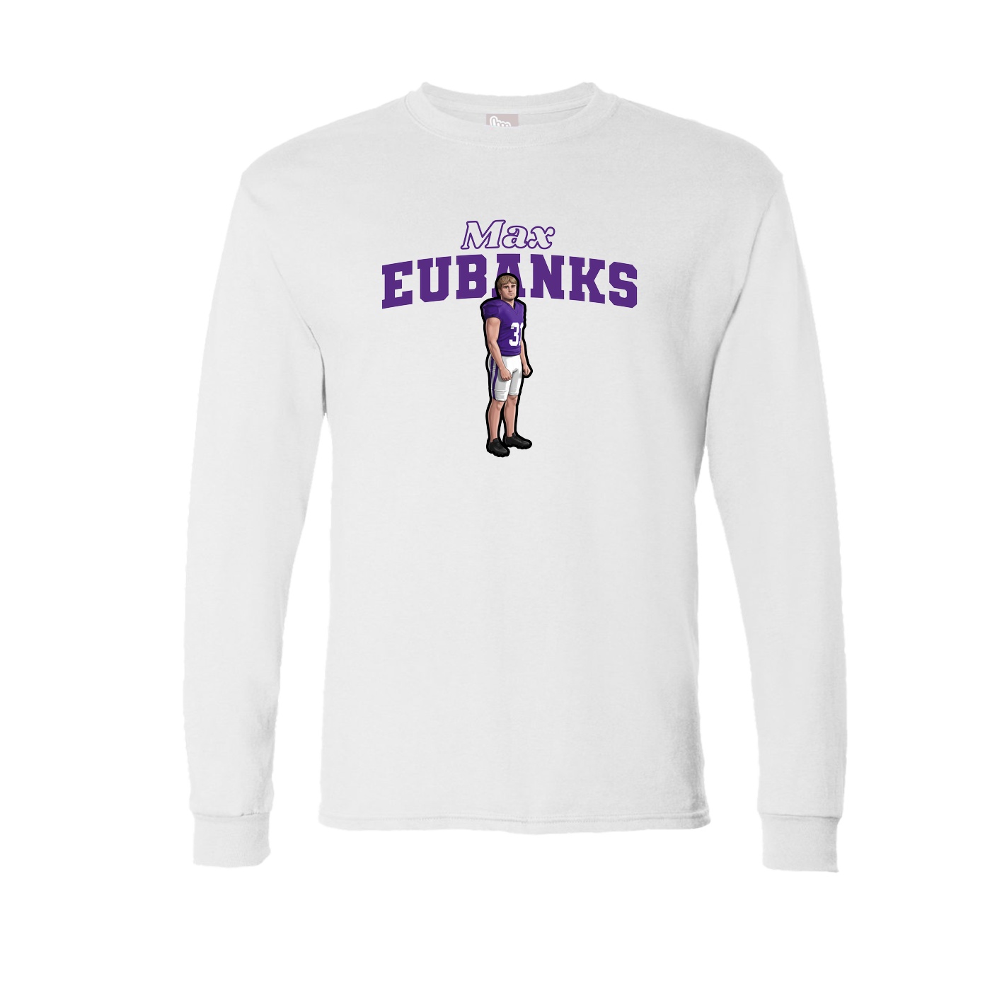 Long Sleeve Tee — Name Arch in White