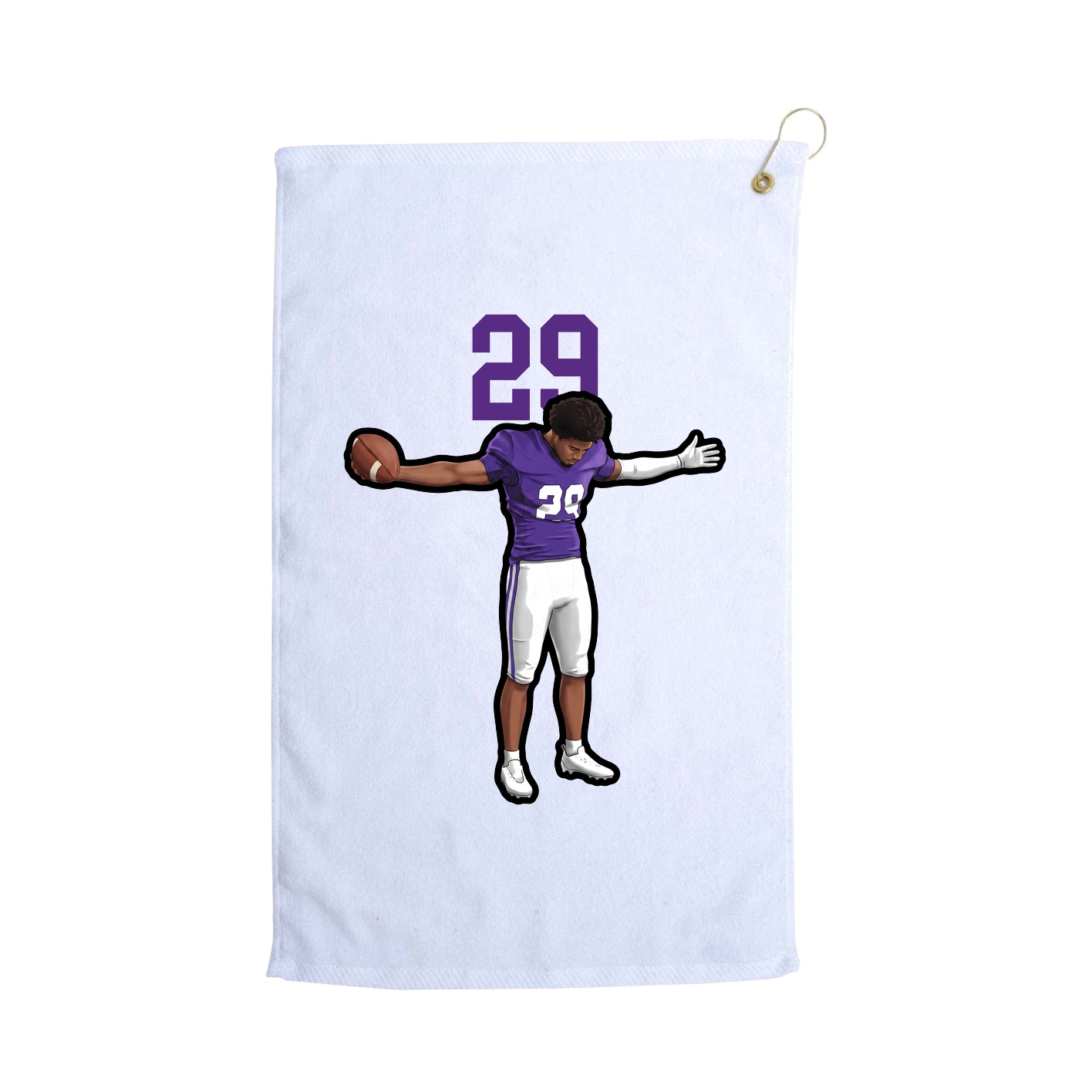 Golf Towel — Number Top in White