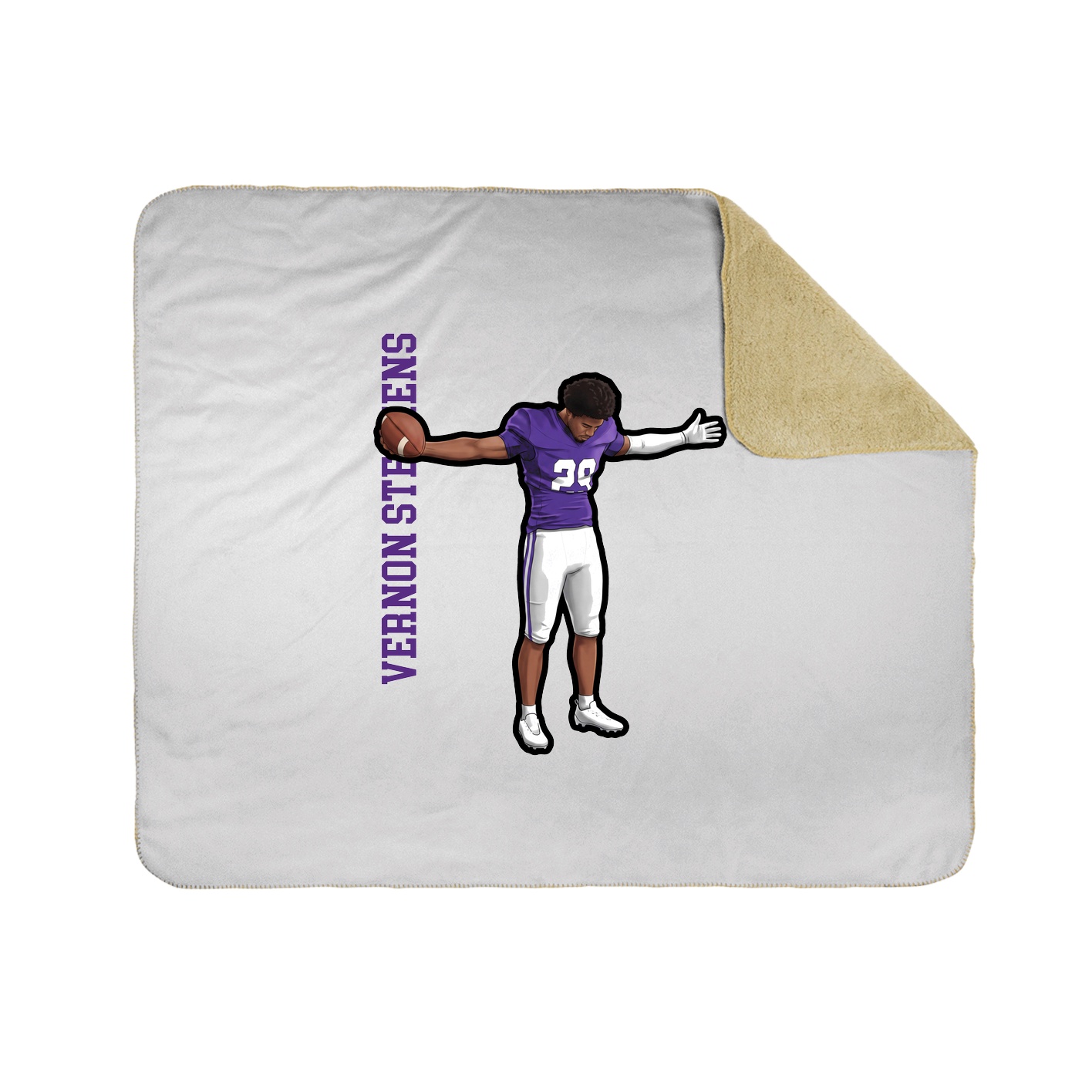 Throw Blanket — Name Vertical in White