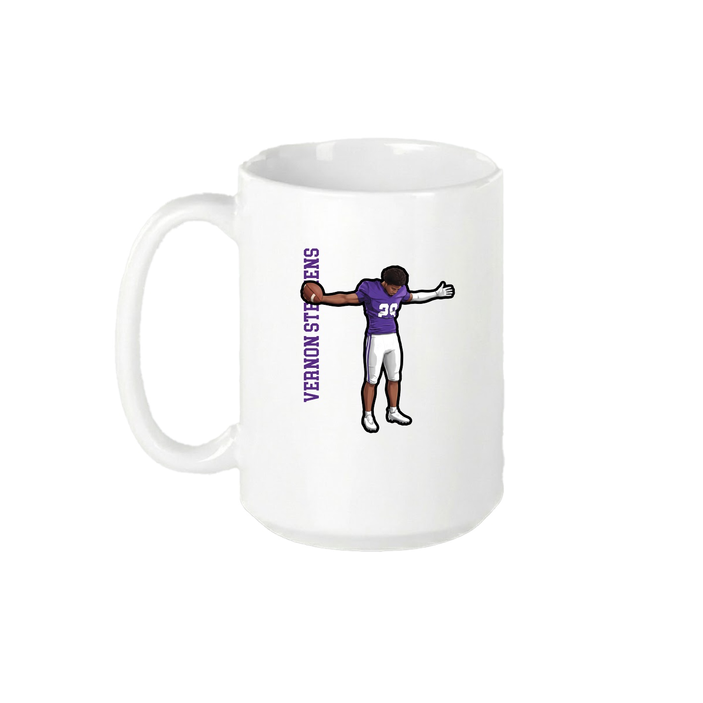 15oz Coffee Mug — Name Vertical in White