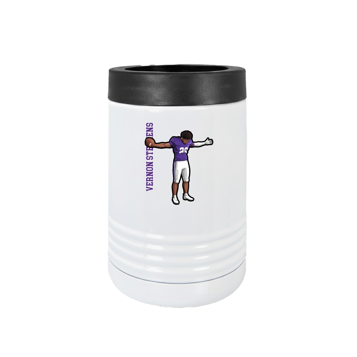 Beverage Holder — Name Vertical in White