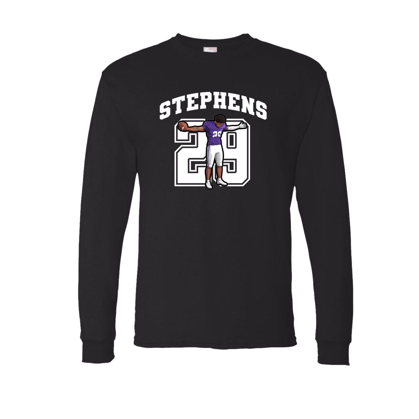 Long Sleeve Tee — Number in Black
