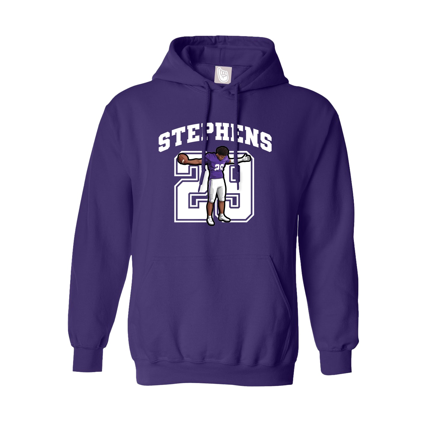 Youth Hoodie — Number in Purple
