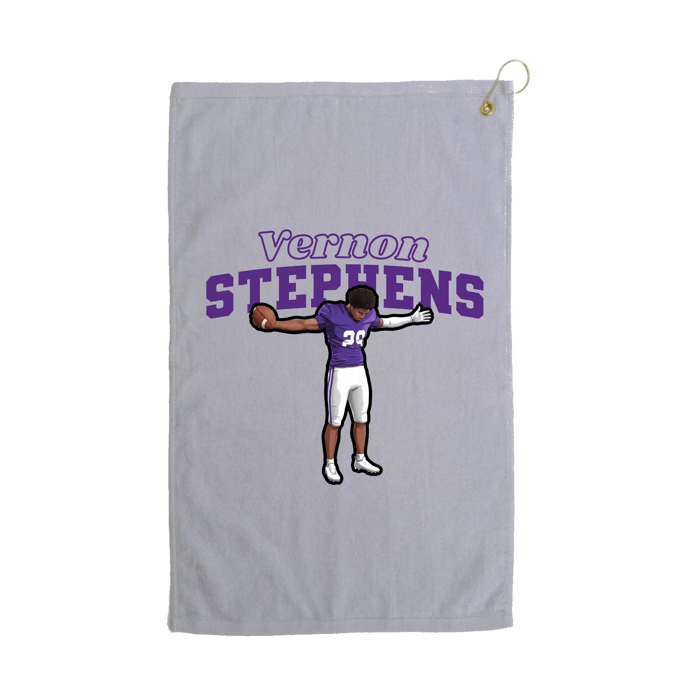 Golf Towel — Name Arch in Grey