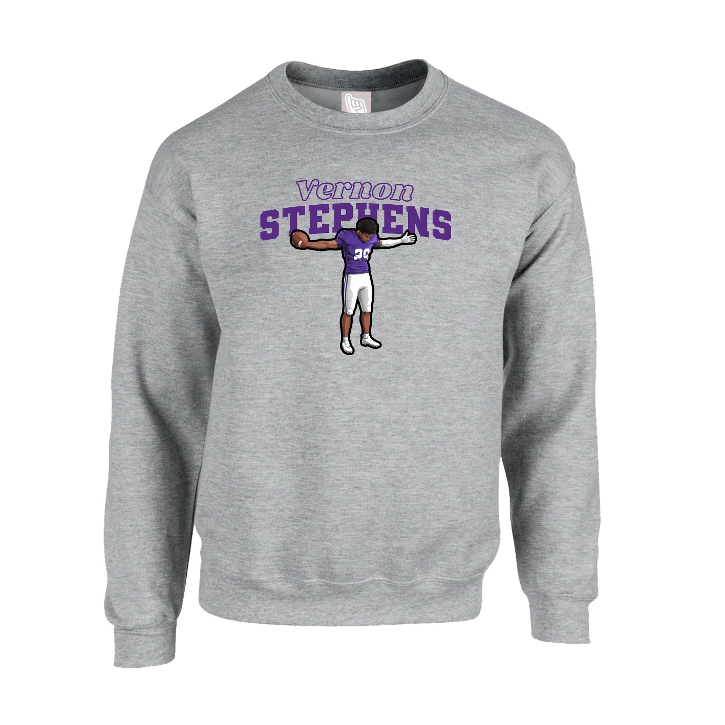 Fleece Crew — Name Arch in Grey