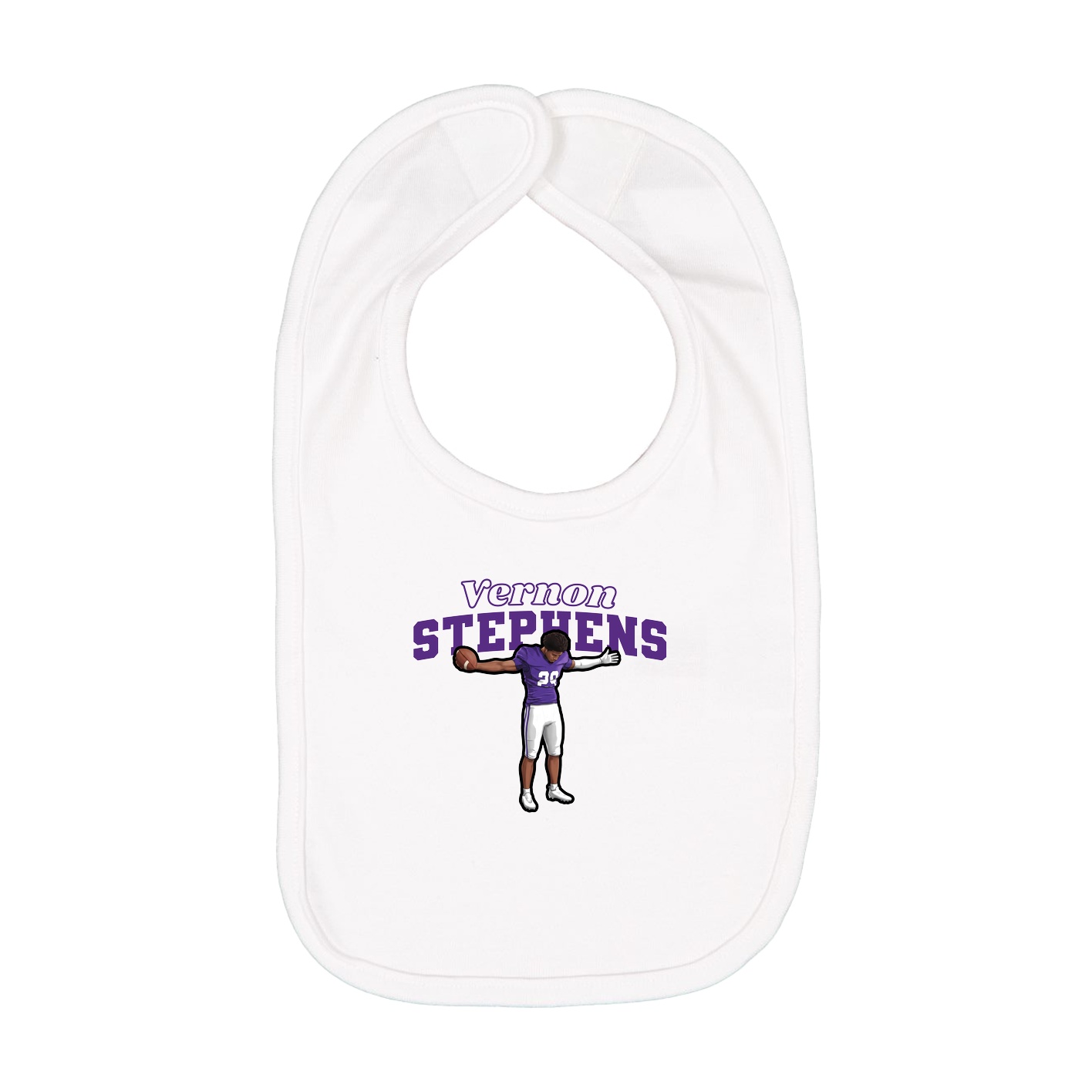 Infant Bib — Name Arch in White