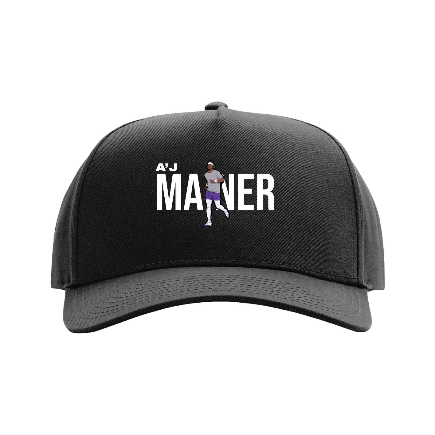 Full Fabric Five-Panel Champ Cap — Player Name in Black