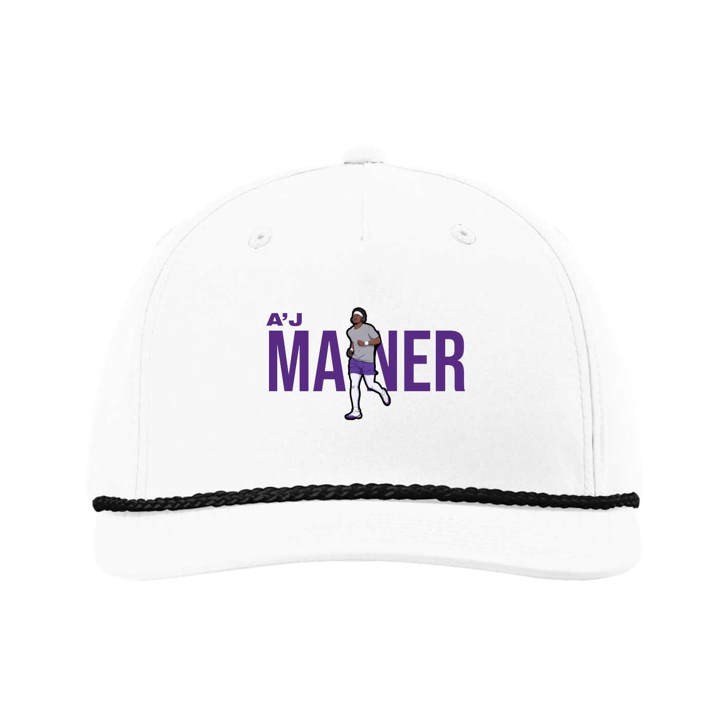 Five-Panel Classic Rope Cap — Player Name in White
