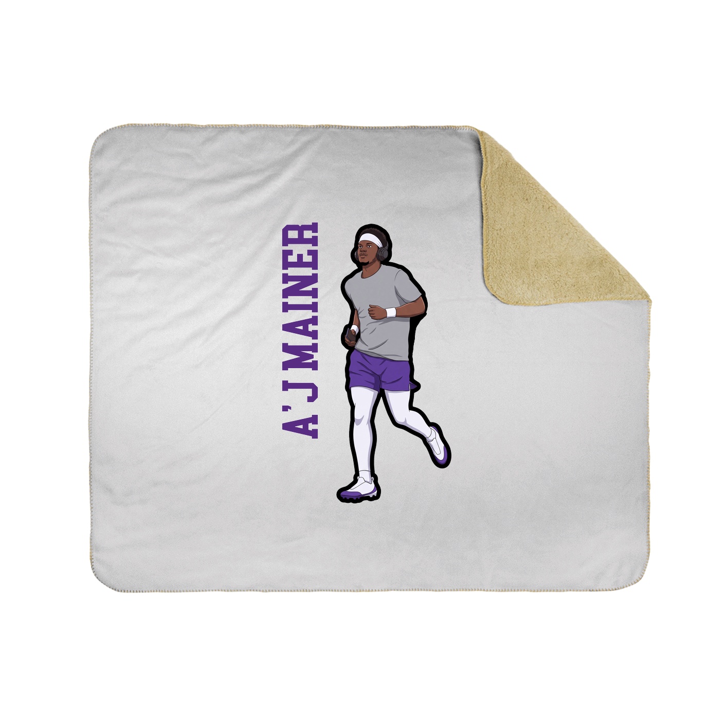 Throw Blanket — Name Vertical in White