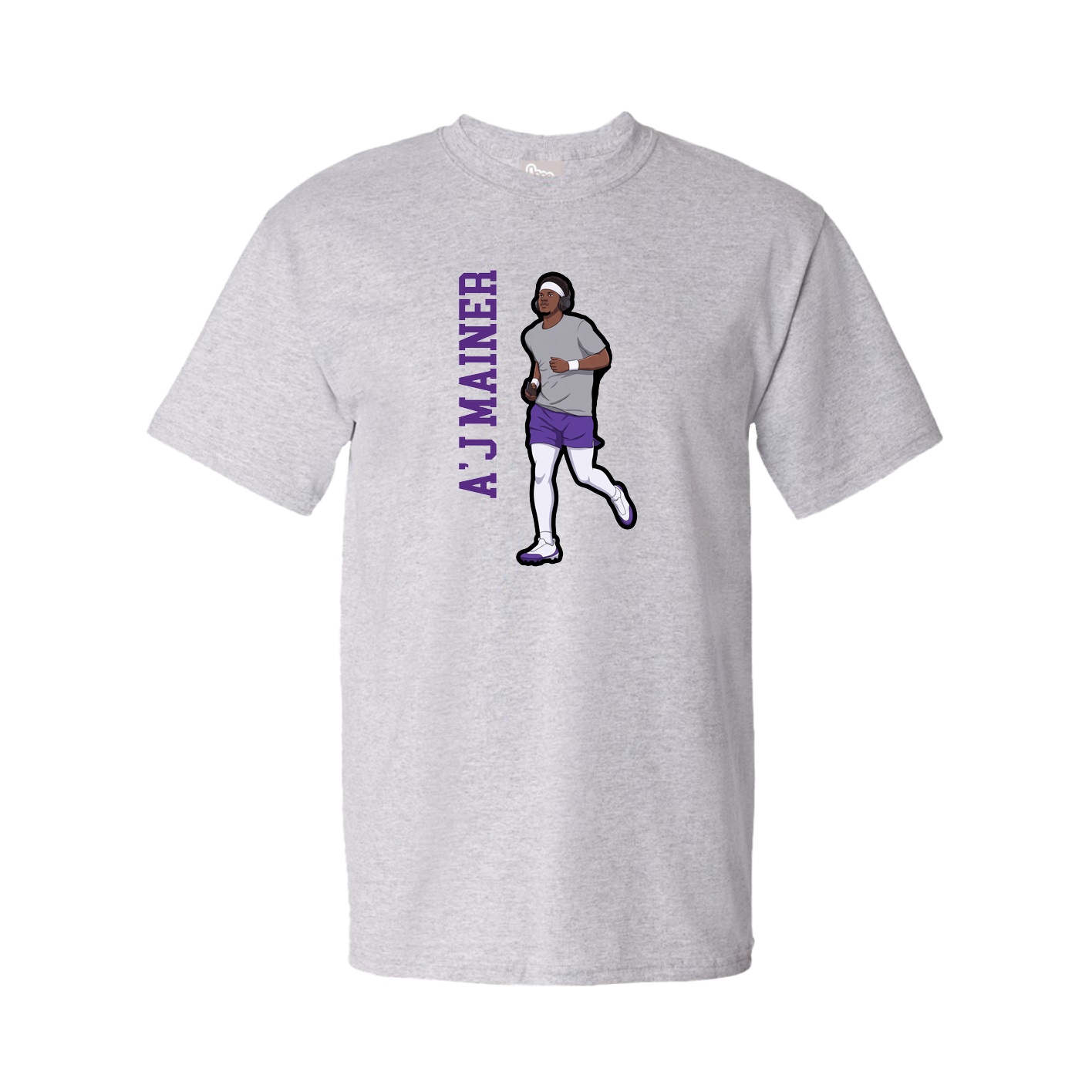 Youth Tee — Name Vertical in Grey