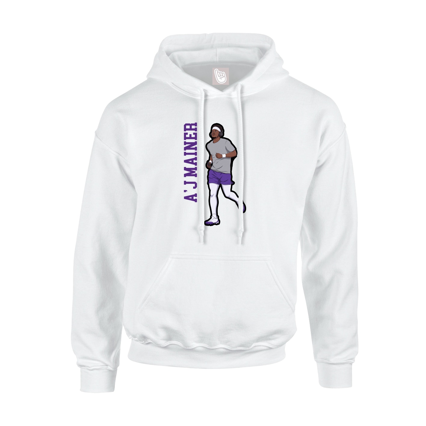 Youth Hoodie — Name Vertical in White