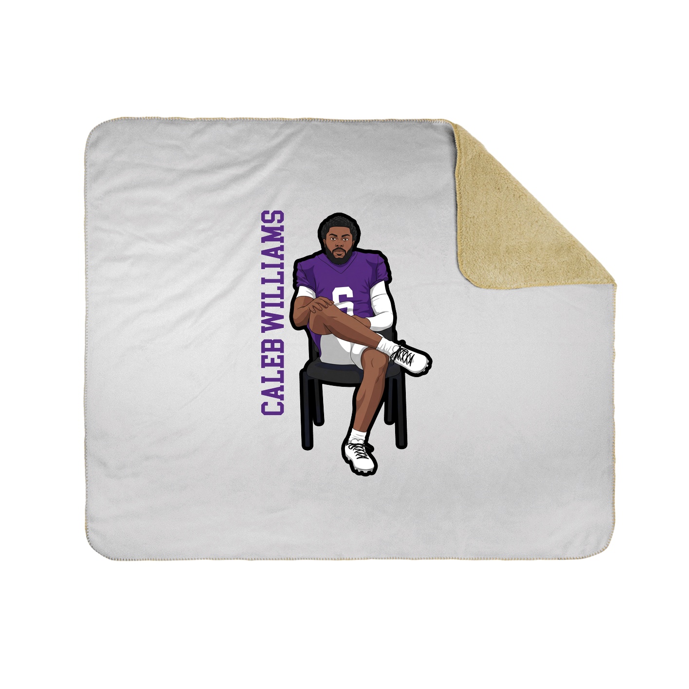 Throw Blanket — Name Vertical in White