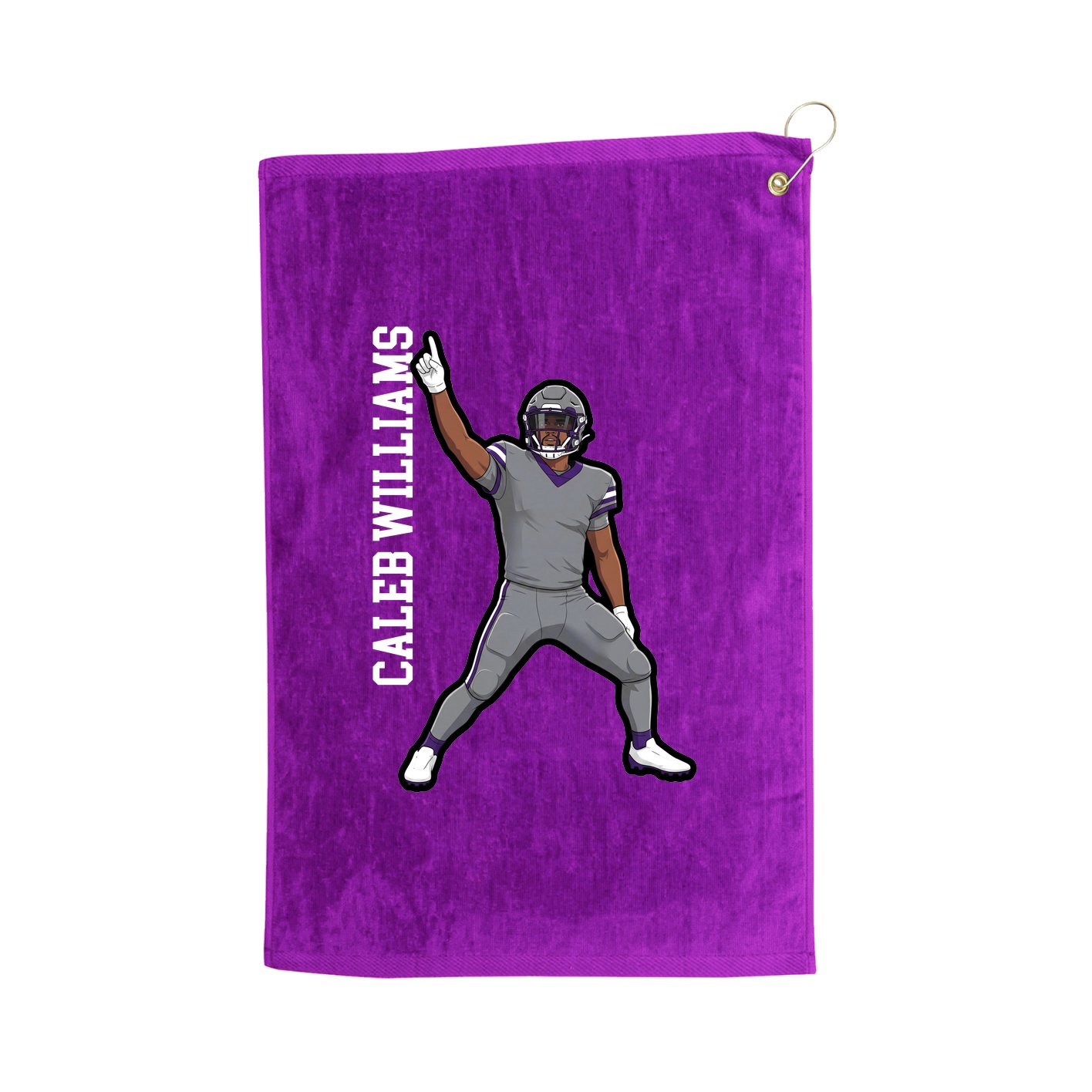 Golf Towel — Name Vertical in Purple