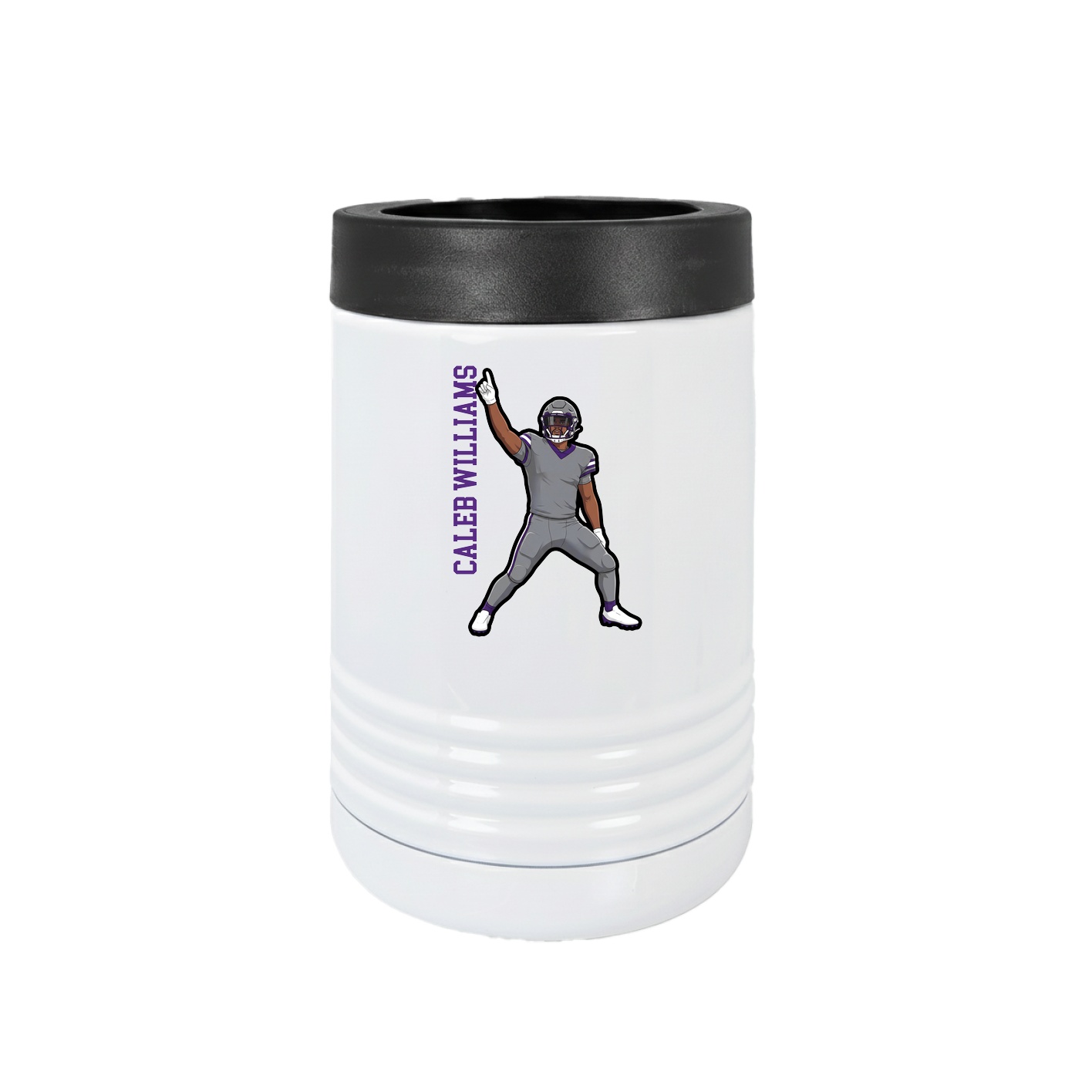 Beverage Holder — Name Vertical in White