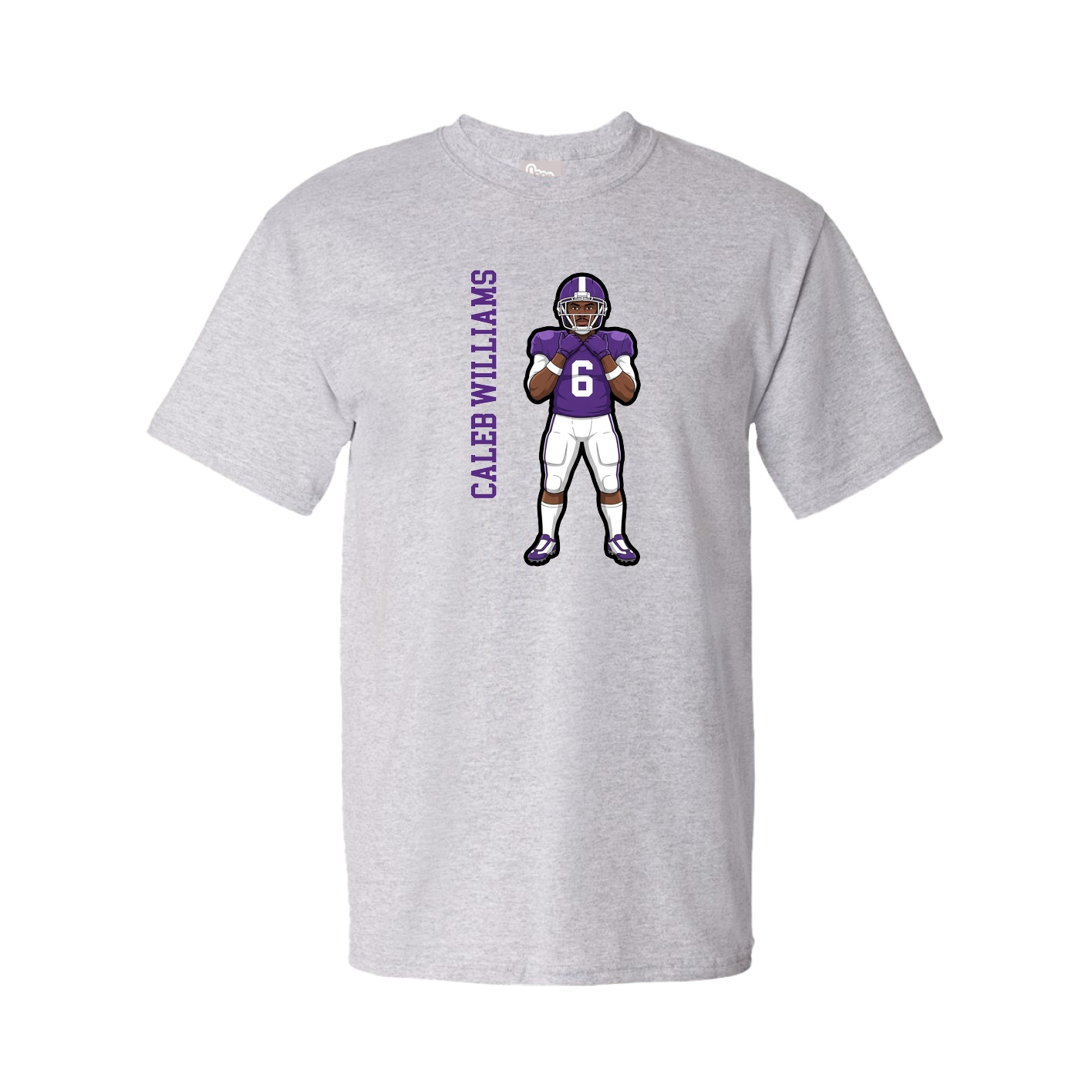 Youth Tee — Name Vertical in Grey