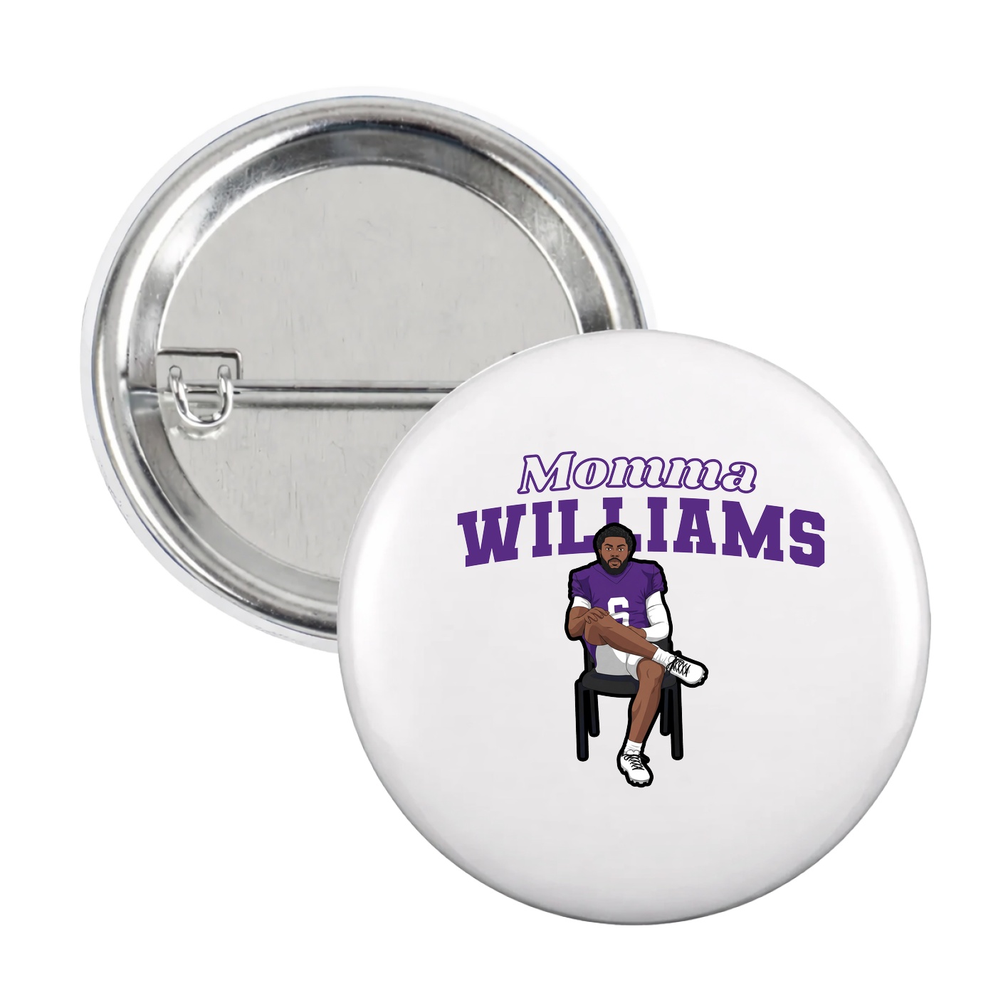 Game Day Button — Mothers Day Block in White