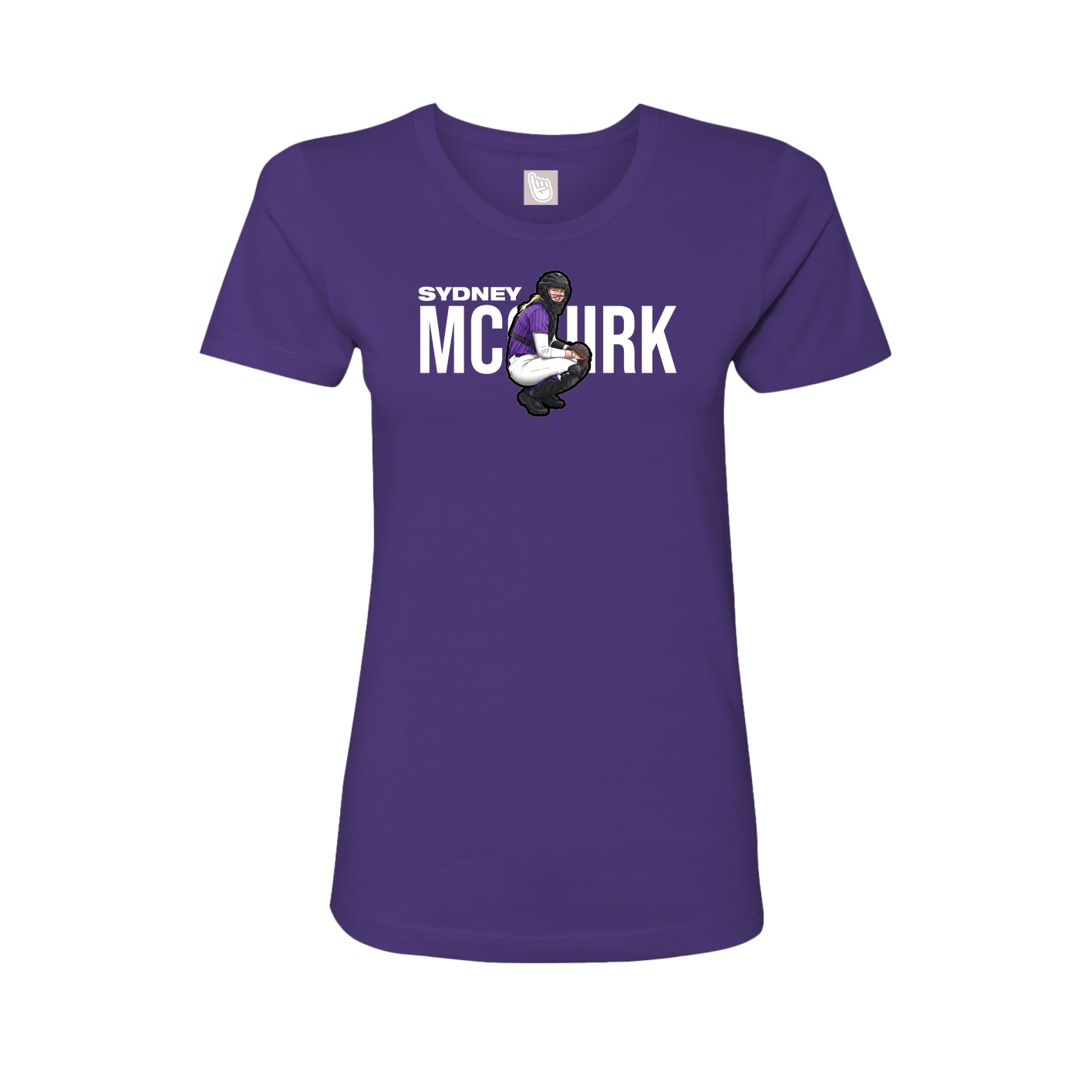 Fitted Women's Tee — Player Name in Purple