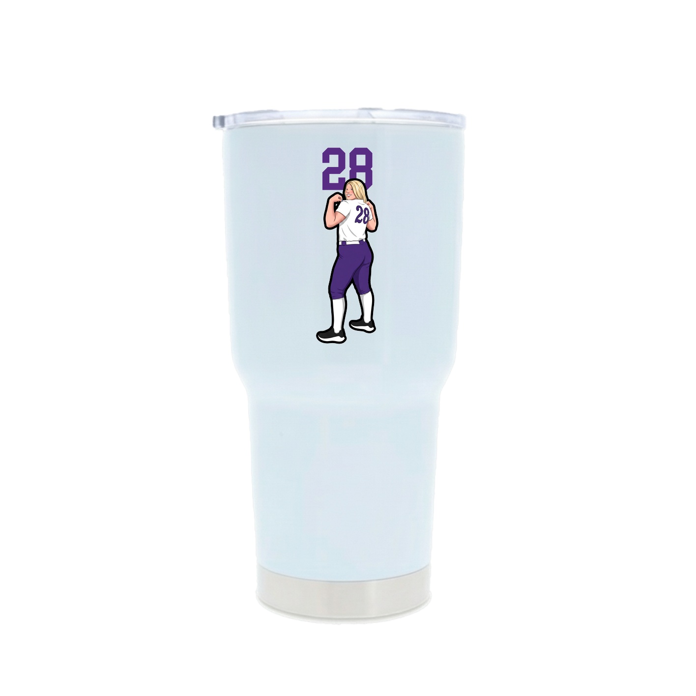 30oz Stainless Steel Tumbler — Number Top in White