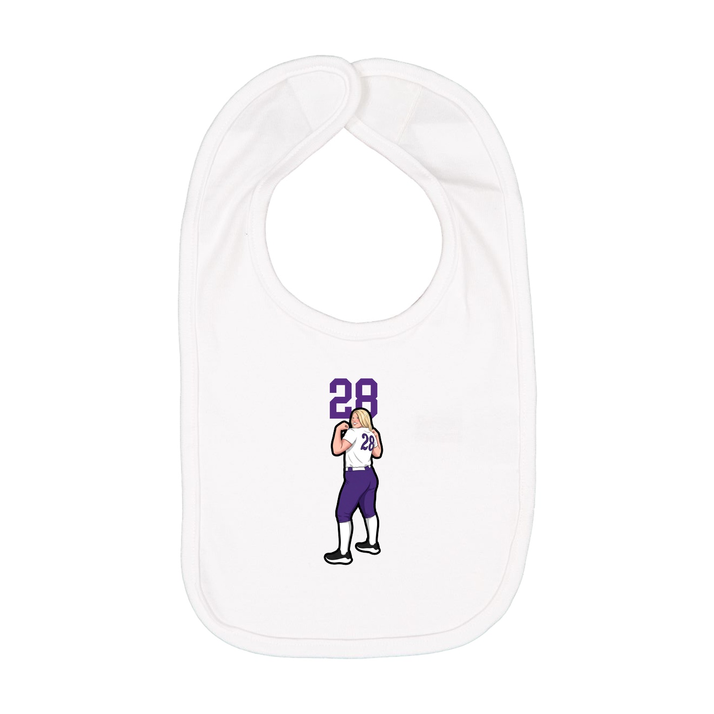 Infant Bib — Number Top in White