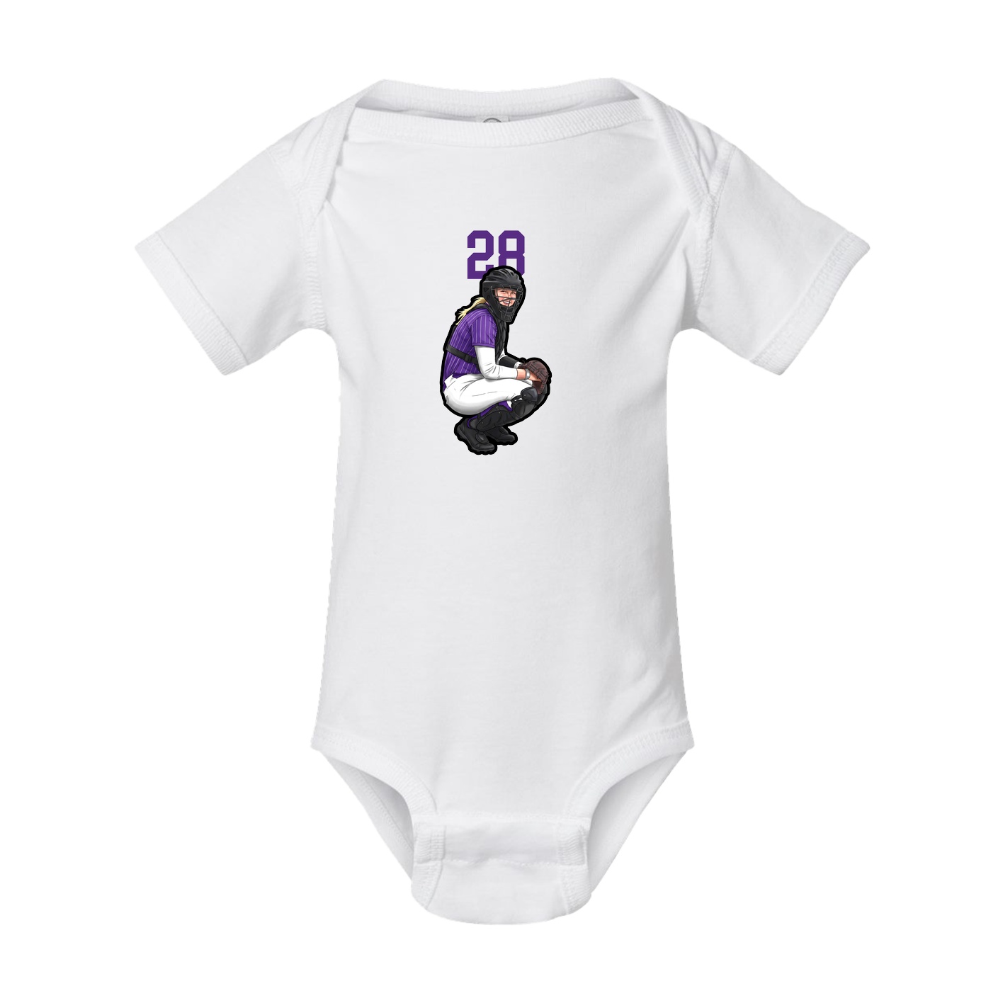 Baby Onesie — Number Top in White