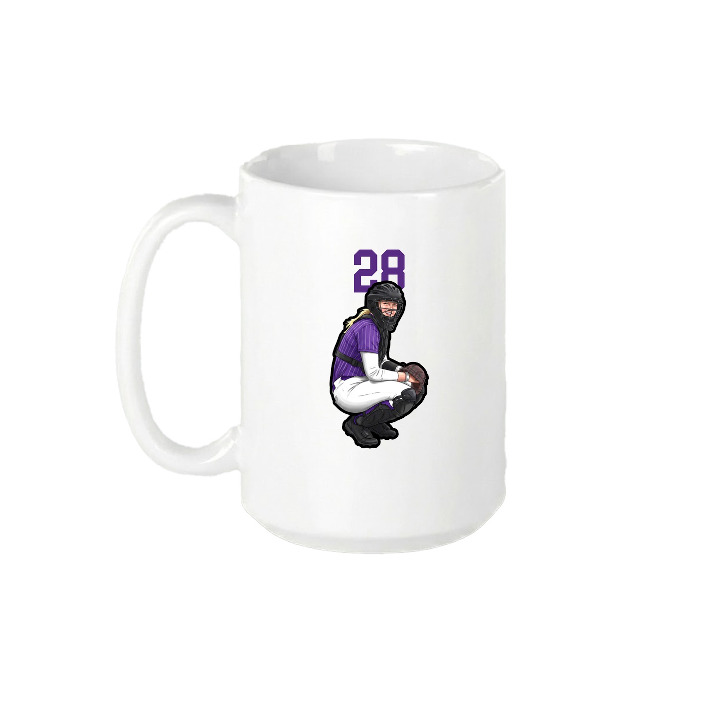 15oz Coffee Mug — Number Top in White