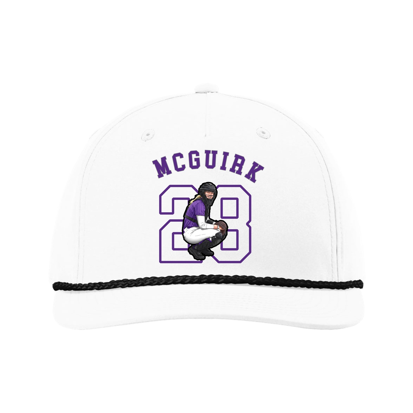 Five-Panel Classic Rope Cap — Shirsey Arch in White