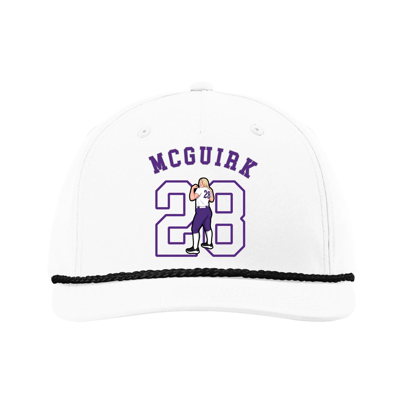 Five-Panel Classic Rope Cap — Shirsey Arch in White