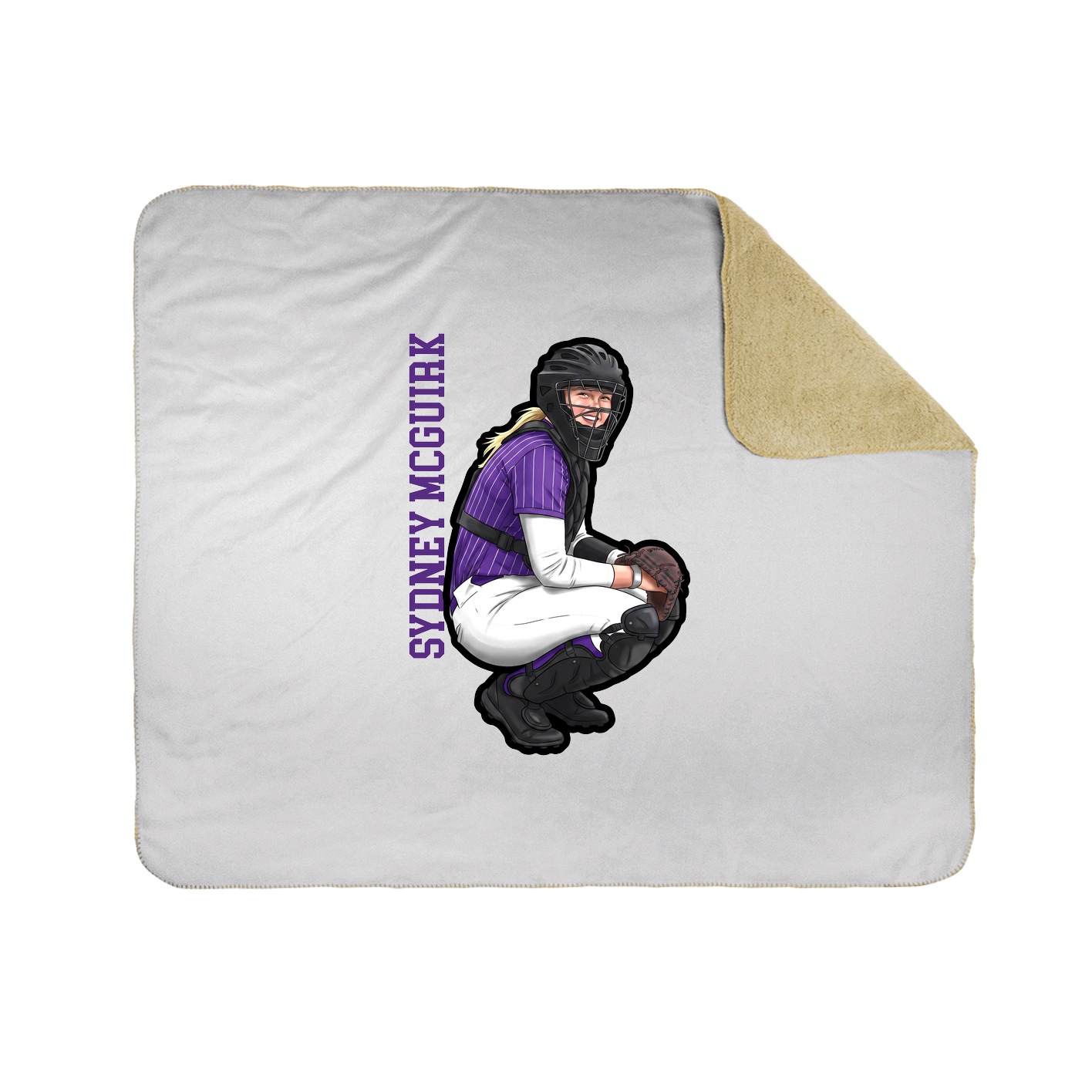 Throw Blanket — Name Vertical in White