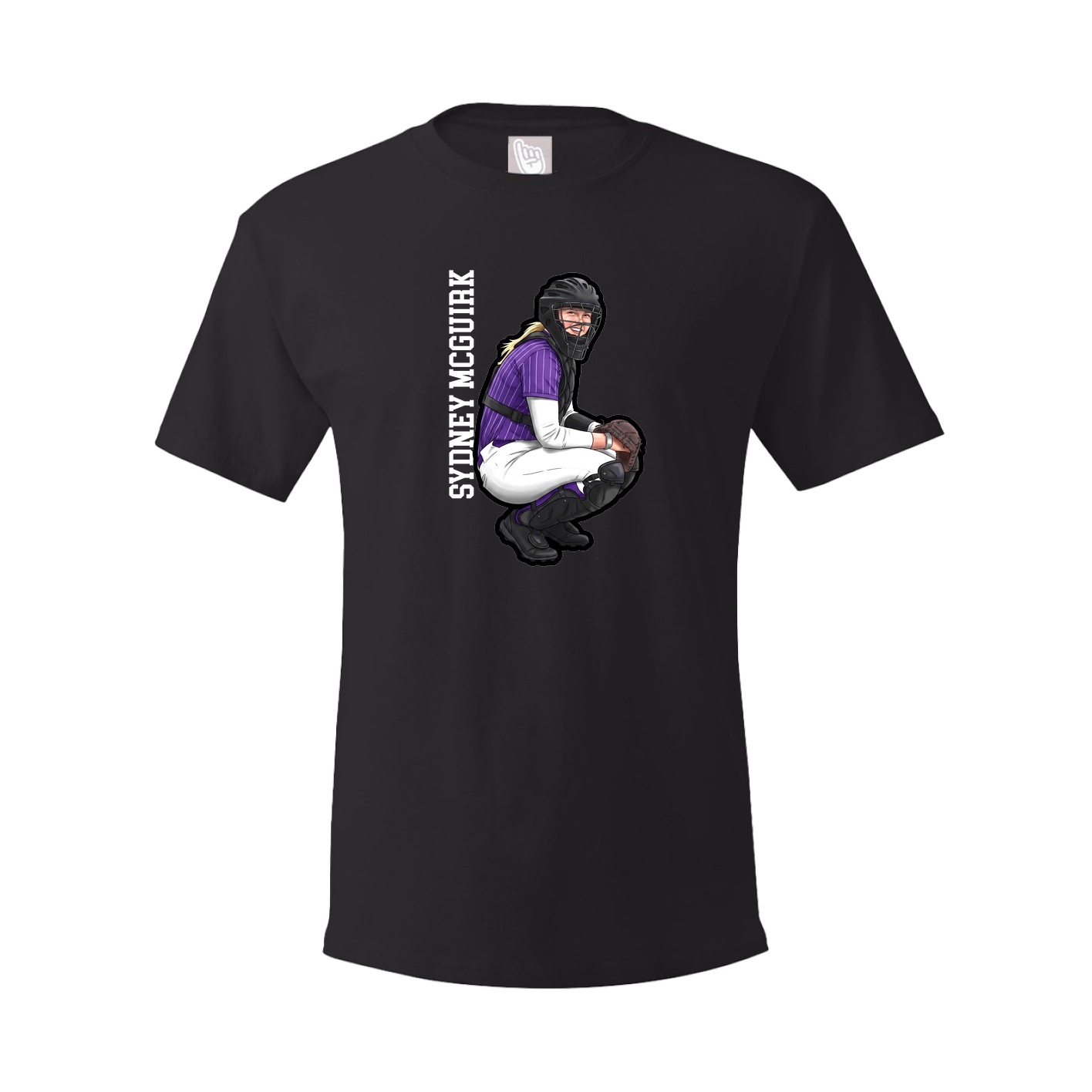 Youth Tee — Name Vertical in Black