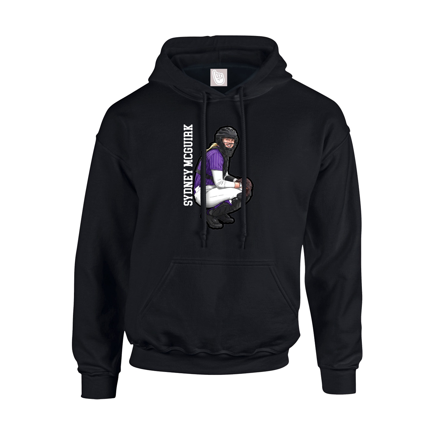 Hoodie — Name Vertical in Black