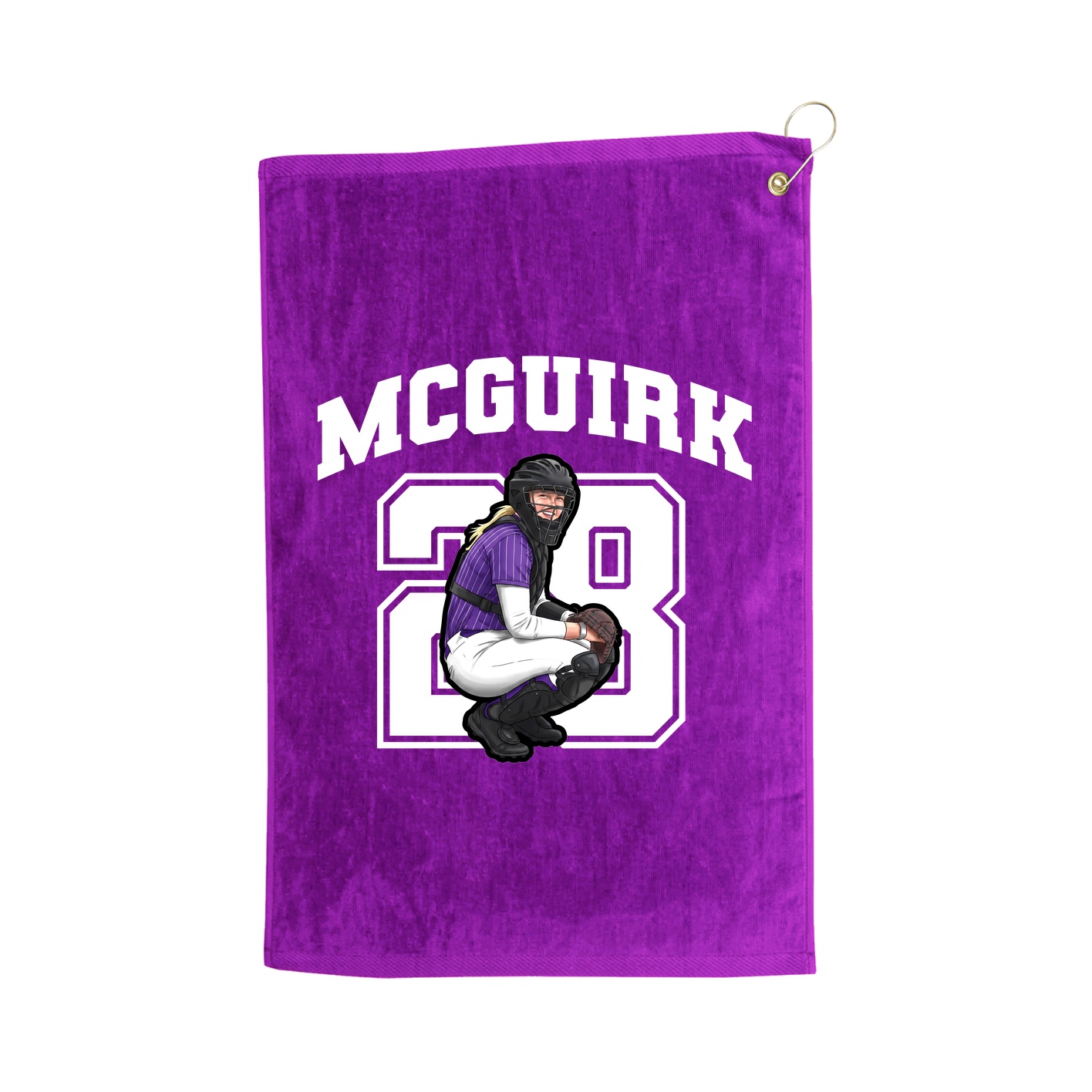 Golf Towel — Number in Purple