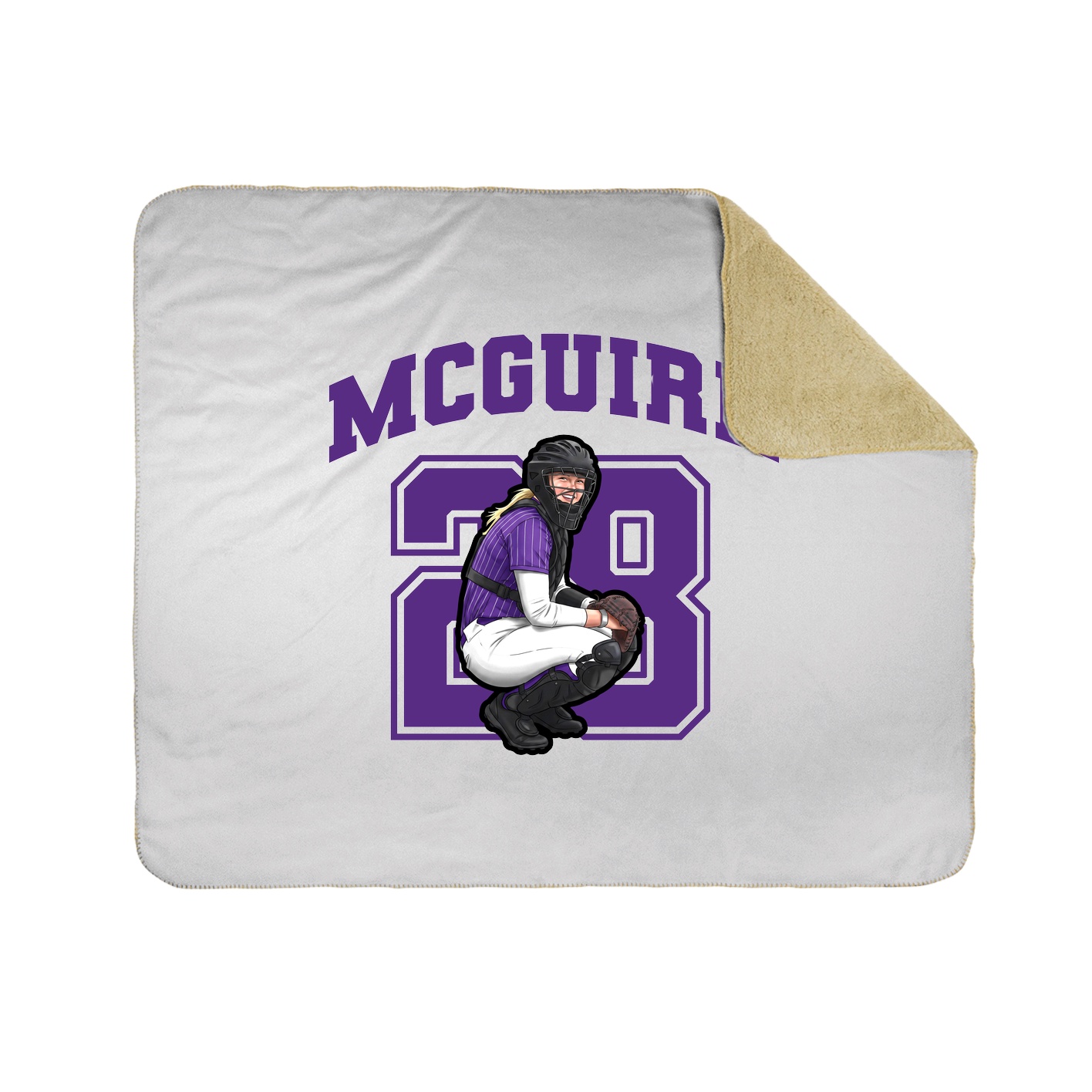 Throw Blanket — Number in White