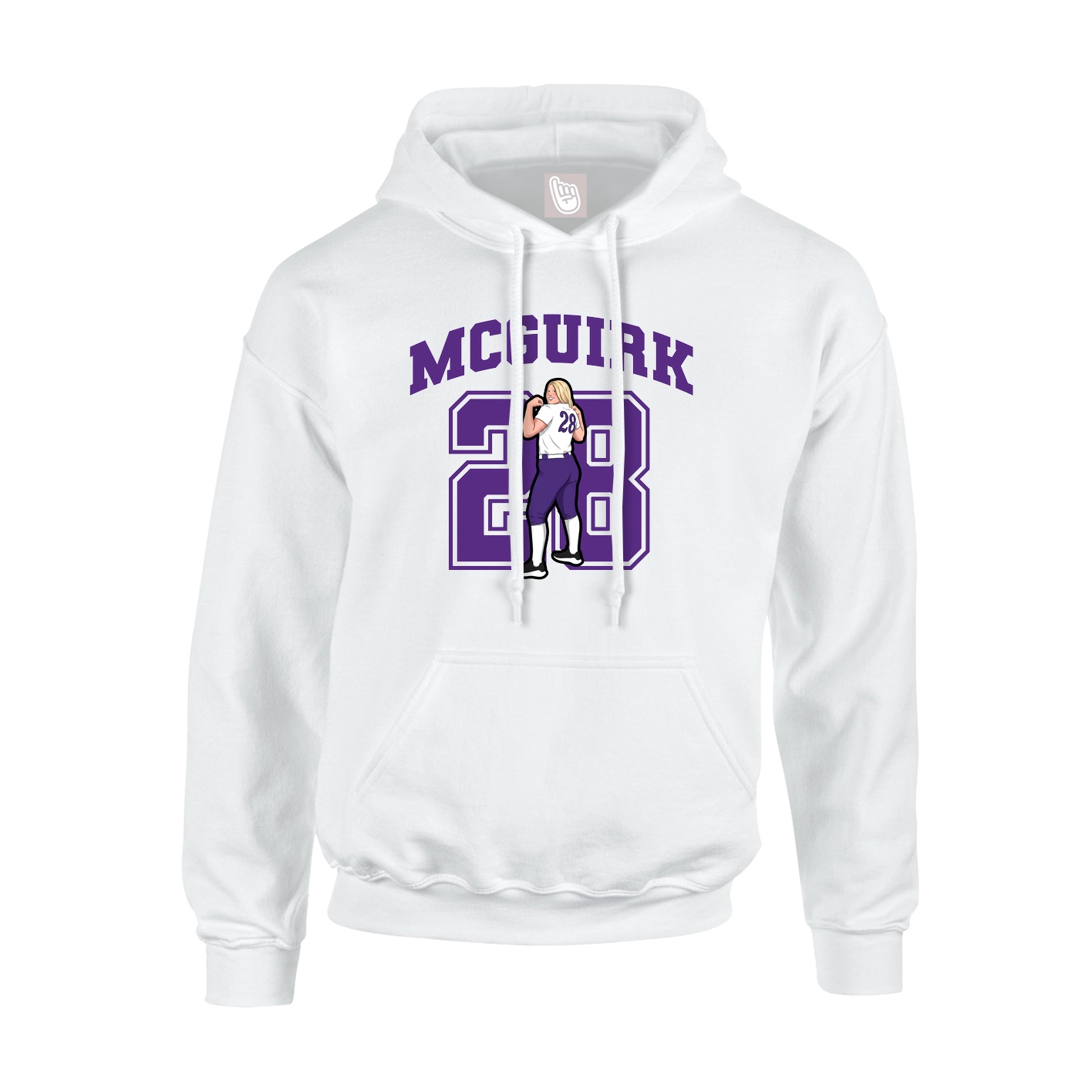 Youth Hoodie — Number in White