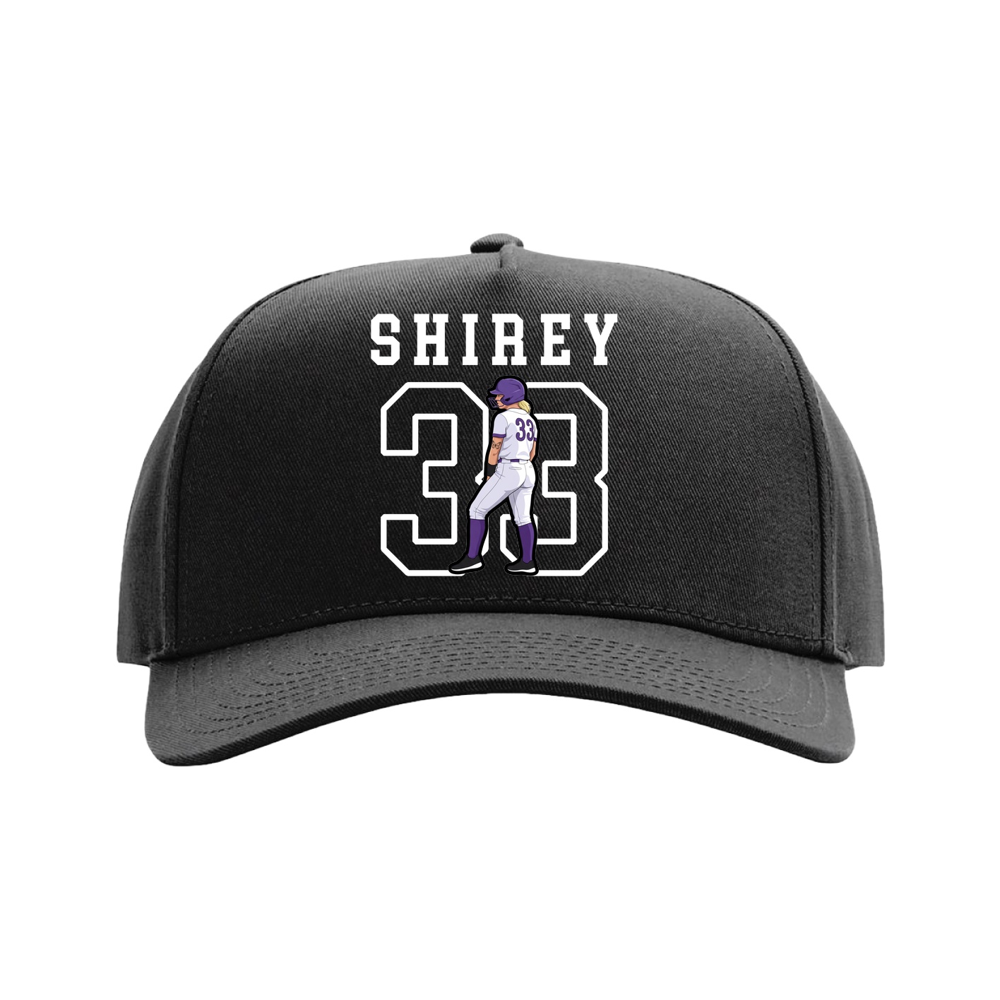 Full Fabric Five-Panel Champ Cap — Shirsey in Black